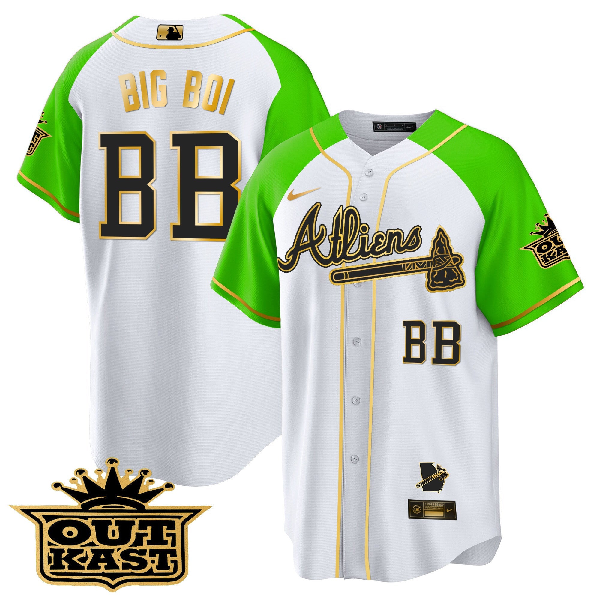 Men’s Atlanta Atliens Gold Alternate Cool Base Jersey