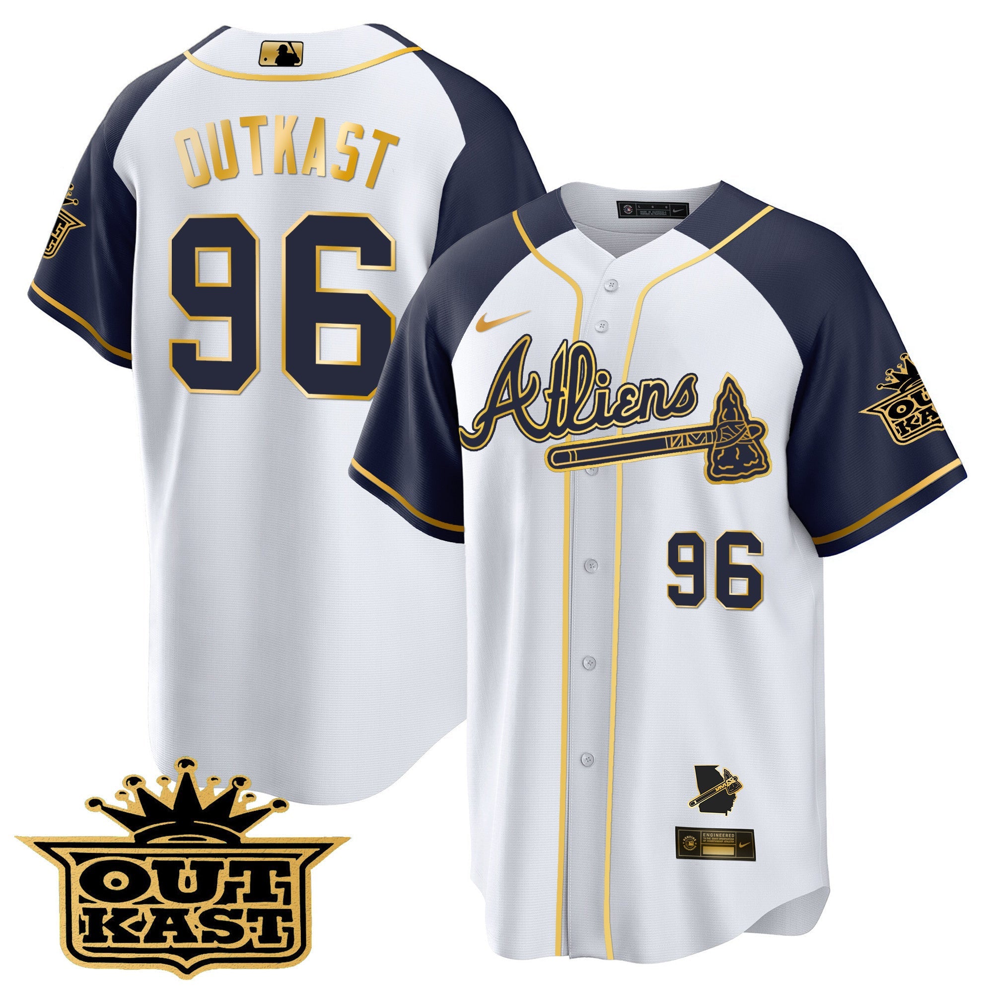 Men’s Atlanta Atliens Gold Alternate Cool Base Jersey