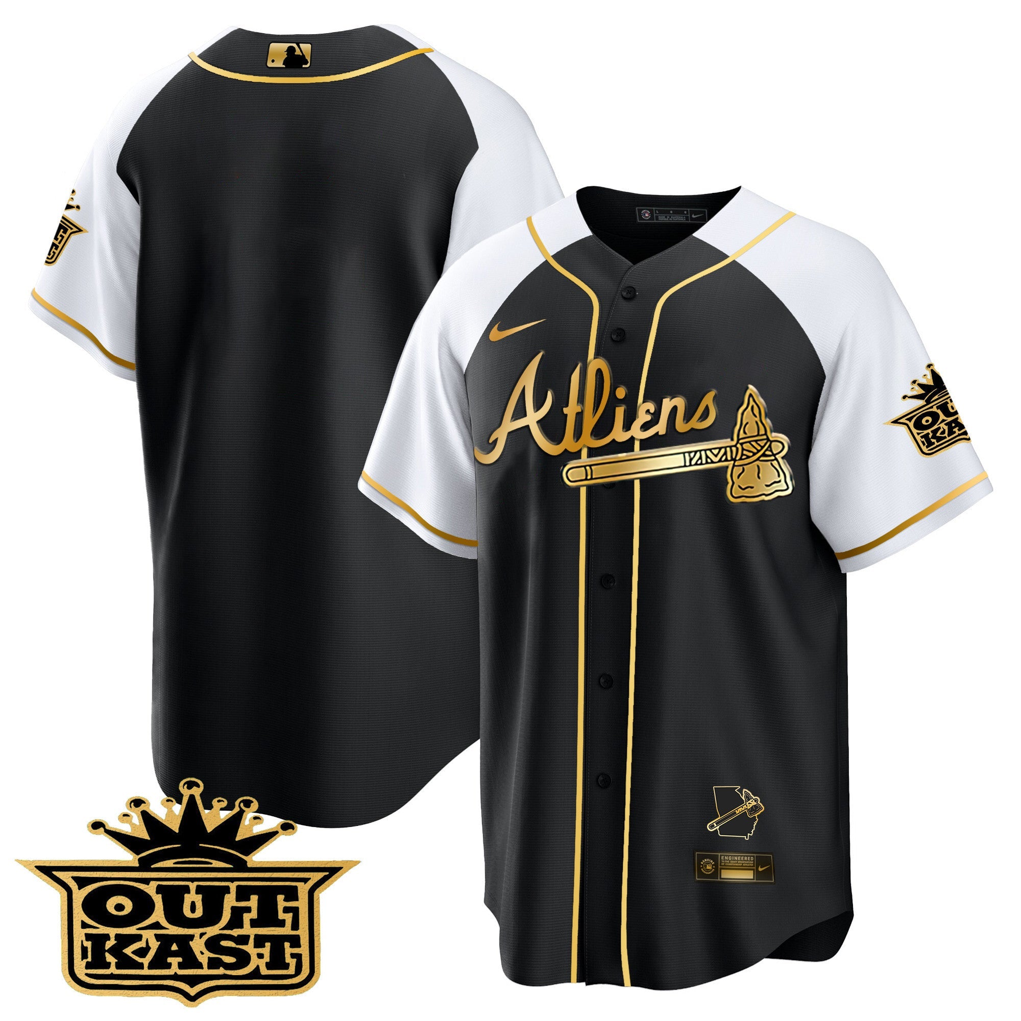 Men’s Atlanta Atliens Gold Alternate Cool Base Jersey