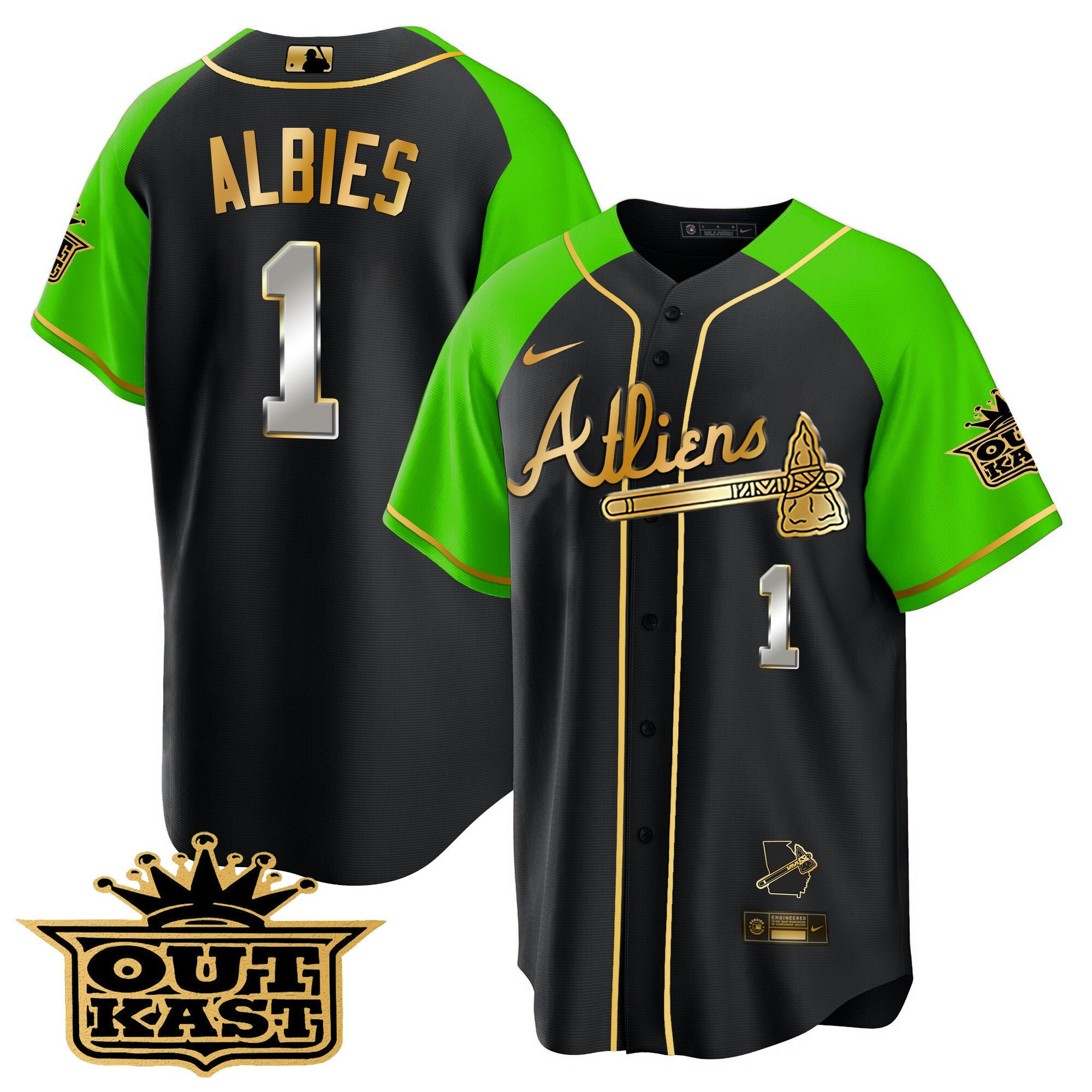 Men’s Atlanta Atliens Gold Alternate Cool Base Jersey