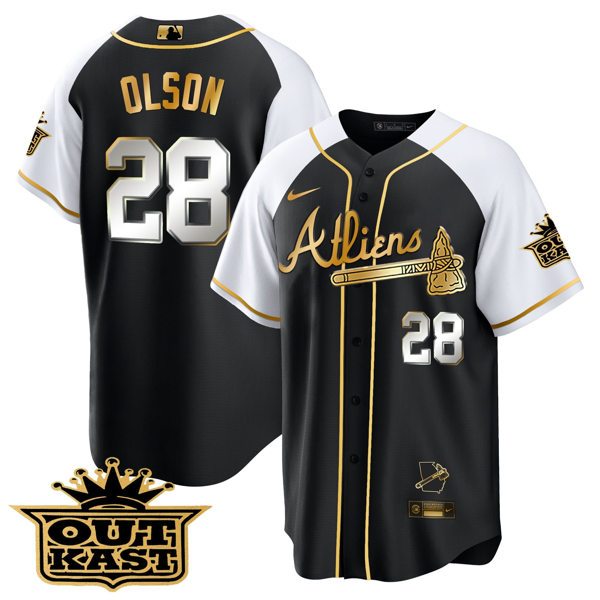 Men’s Atlanta Atliens Gold Alternate Cool Base Jersey