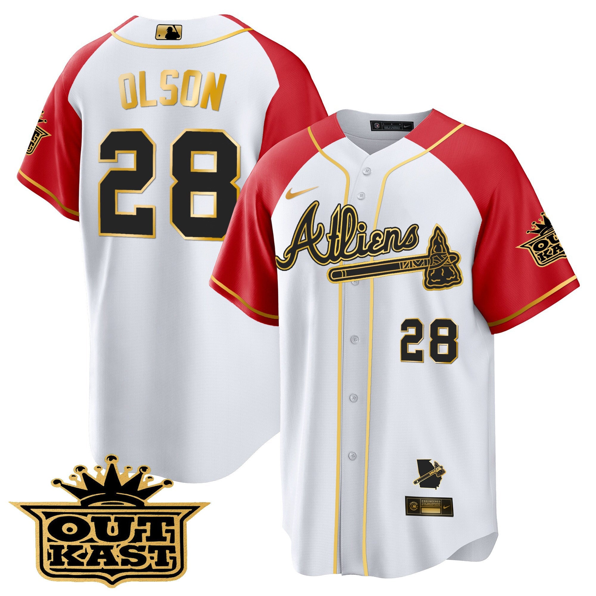 Men’s Atlanta Atliens Gold Alternate Cool Base Jersey
