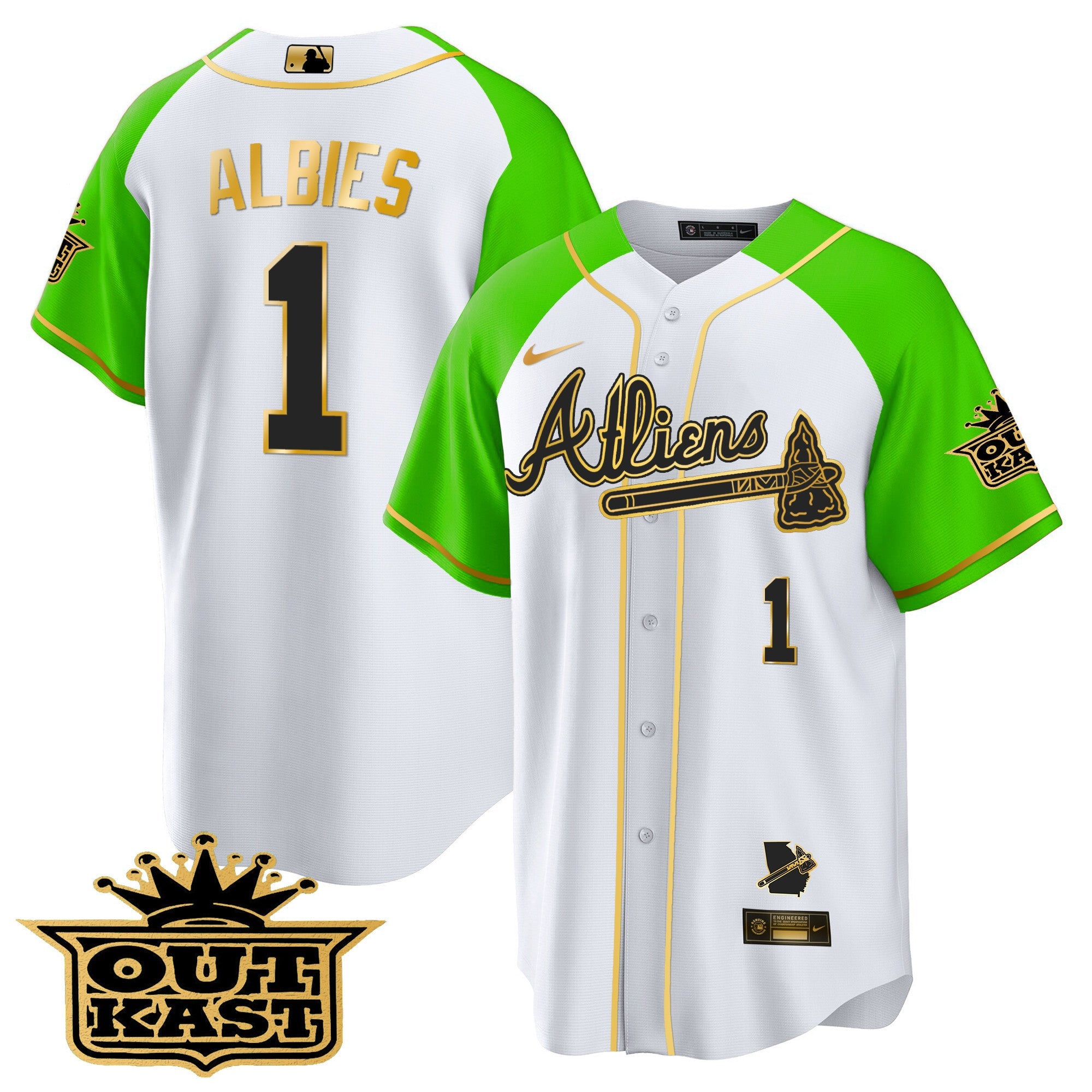 Men’s Atlanta Atliens Gold Alternate Cool Base Jersey