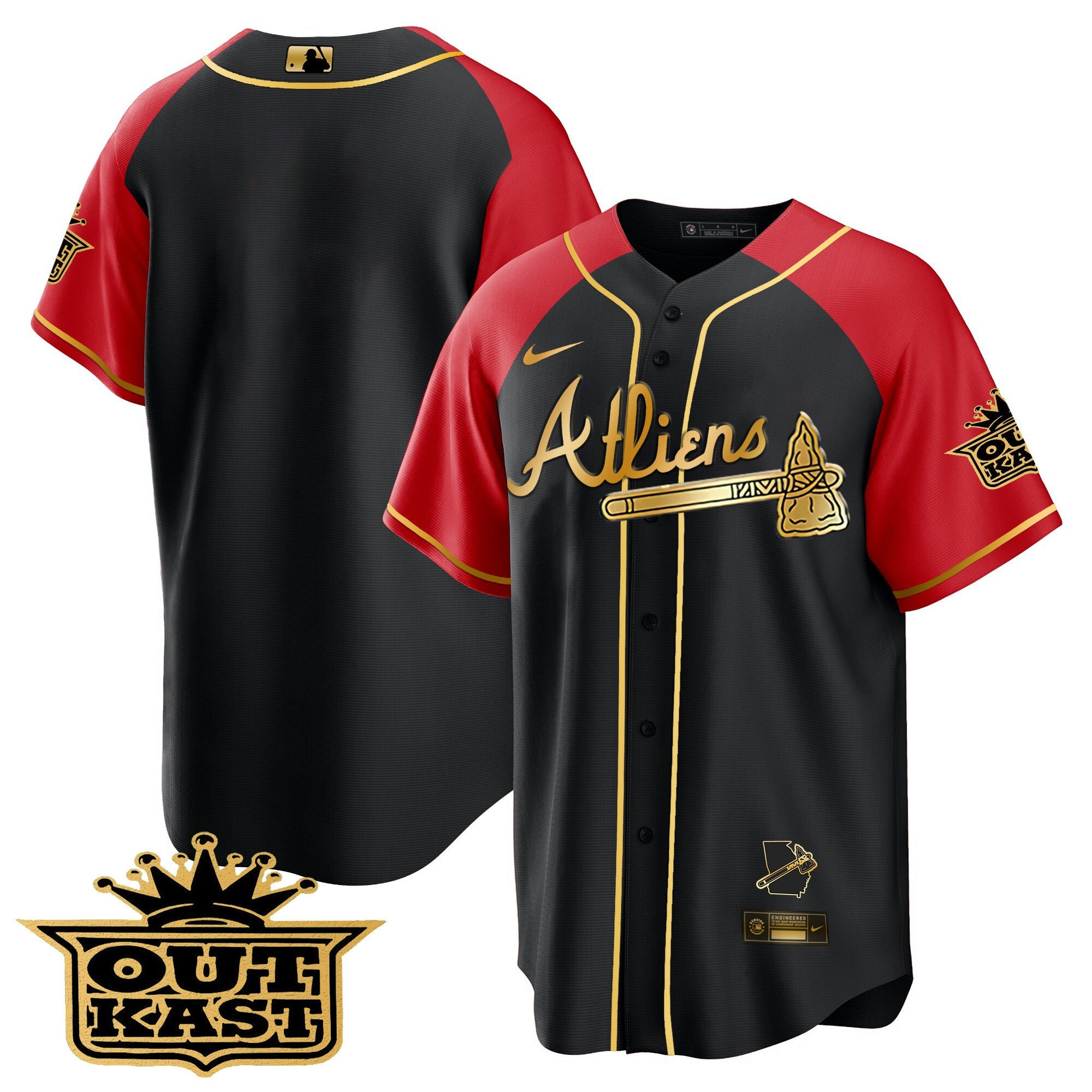 Men’s Atlanta Atliens Gold Alternate Cool Base Jersey