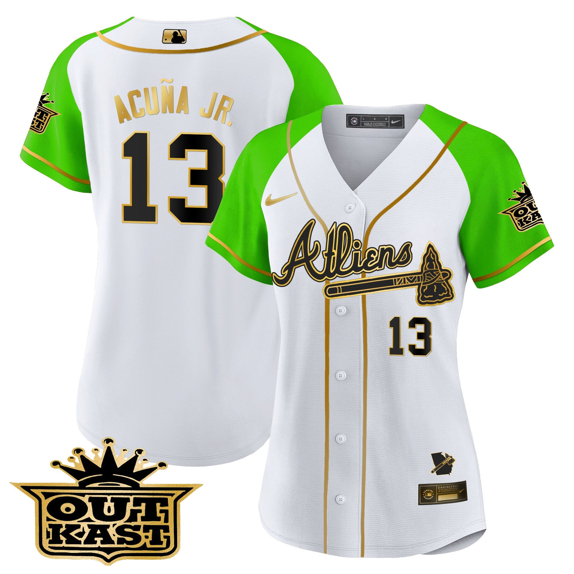 Women’s Atlanta Atliens Gold Alternate Baseball Jersey