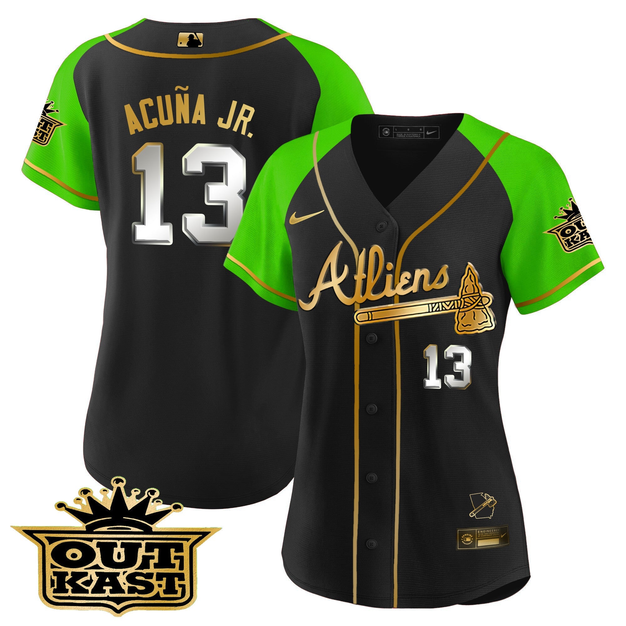 Women’s Atlanta Atliens Gold Alternate Baseball Jersey
