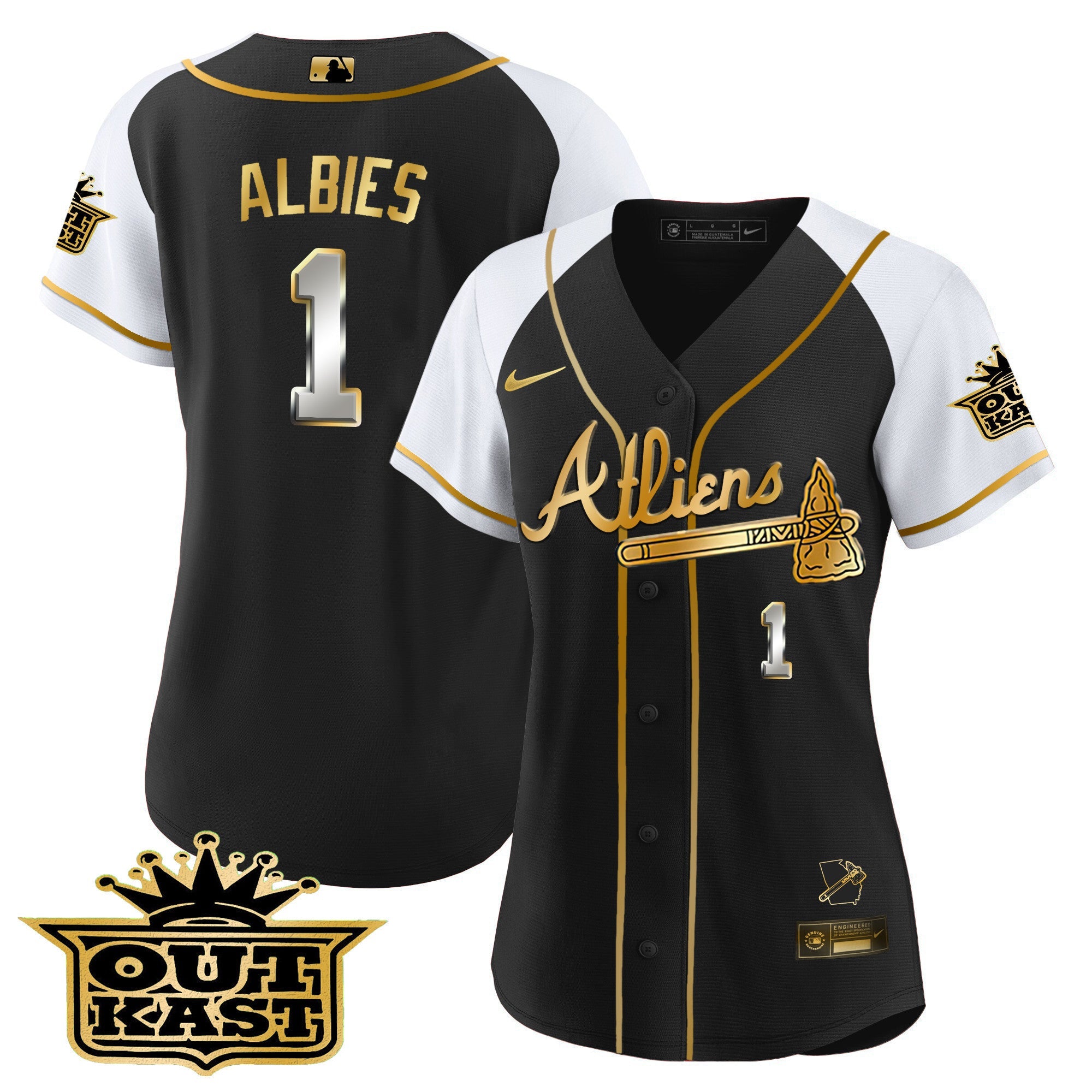 Women’s Atlanta Atliens Gold Alternate Baseball Jersey