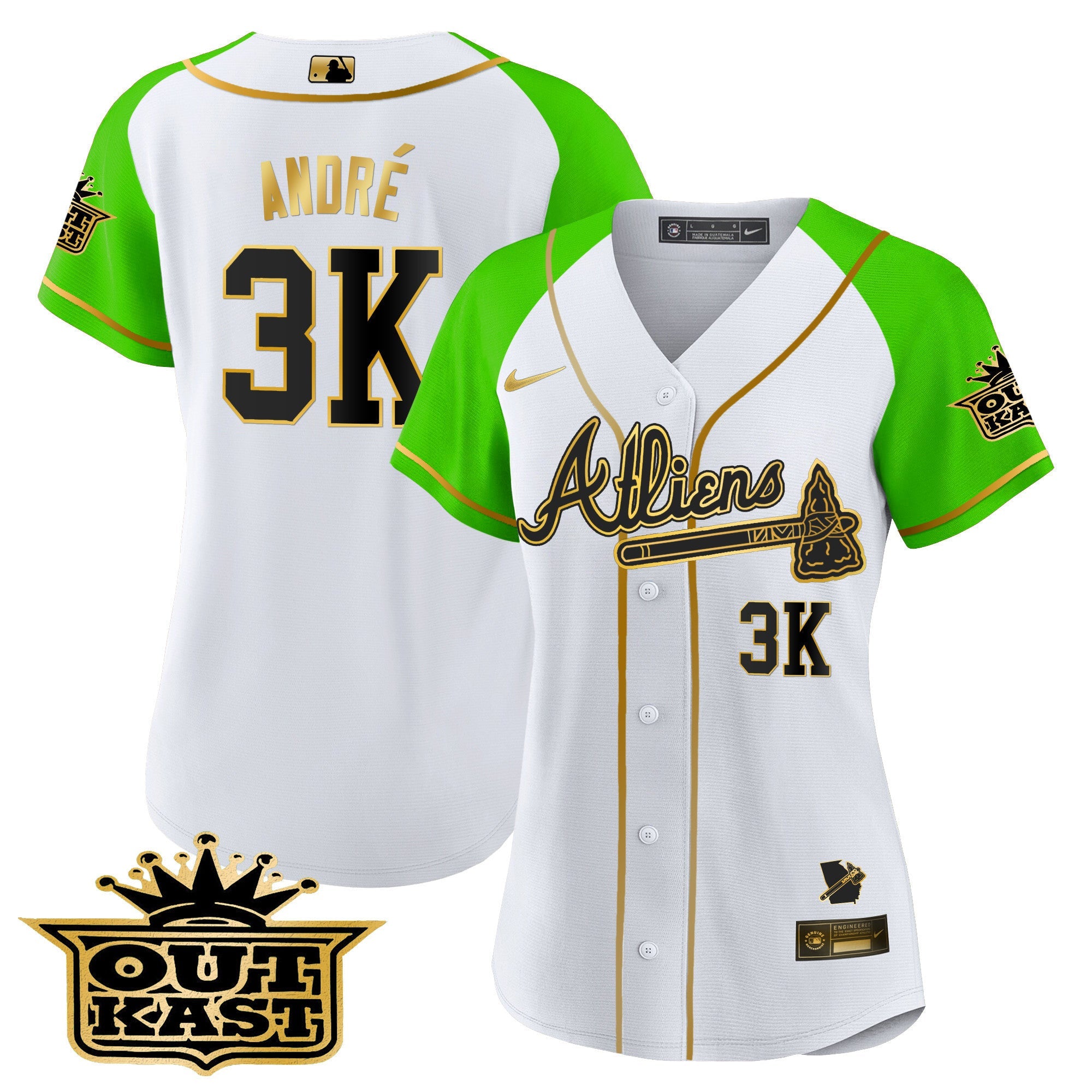 Women’s Atlanta Atliens Gold Alternate Baseball Jersey