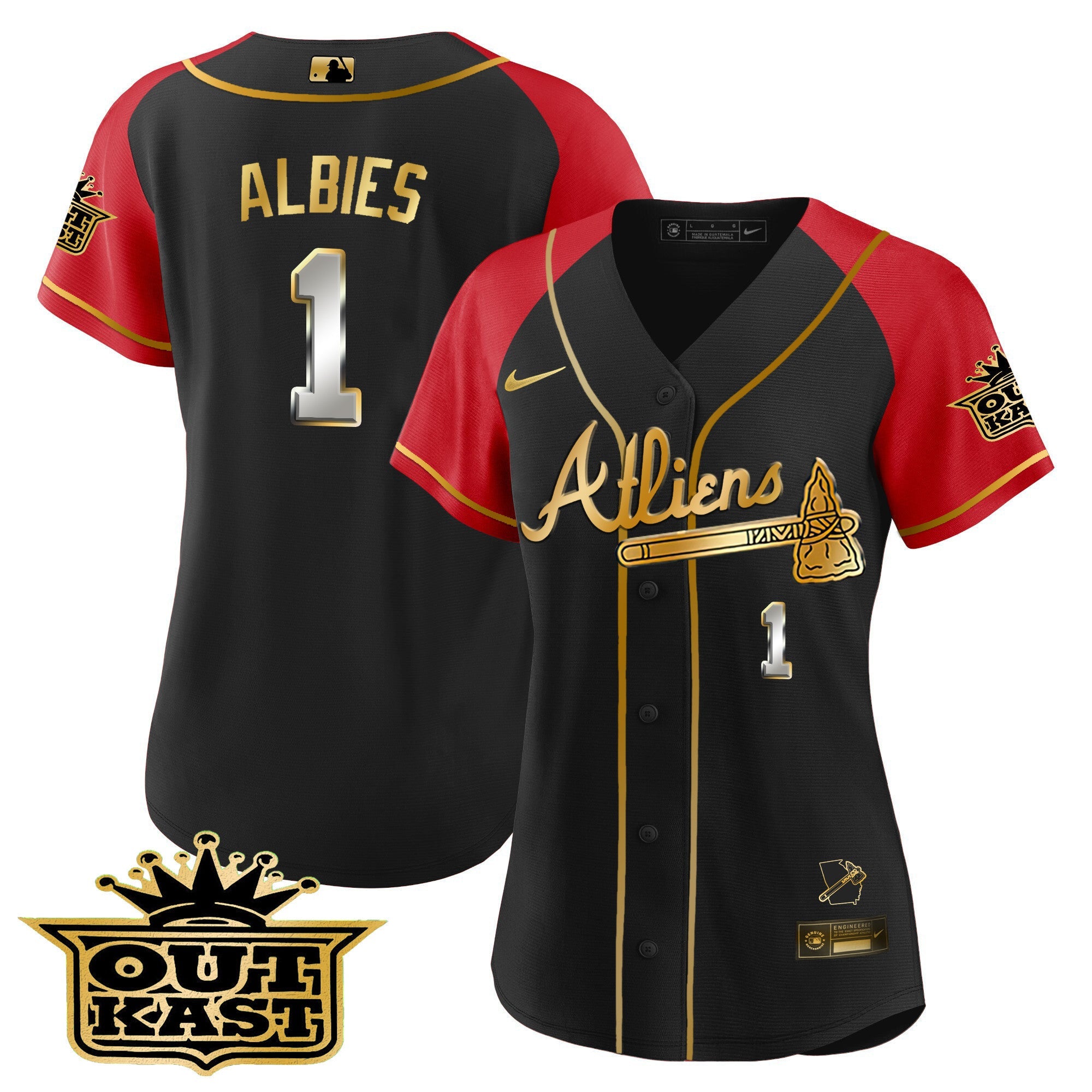 Women’s Atlanta Atliens Gold Alternate Baseball Jersey
