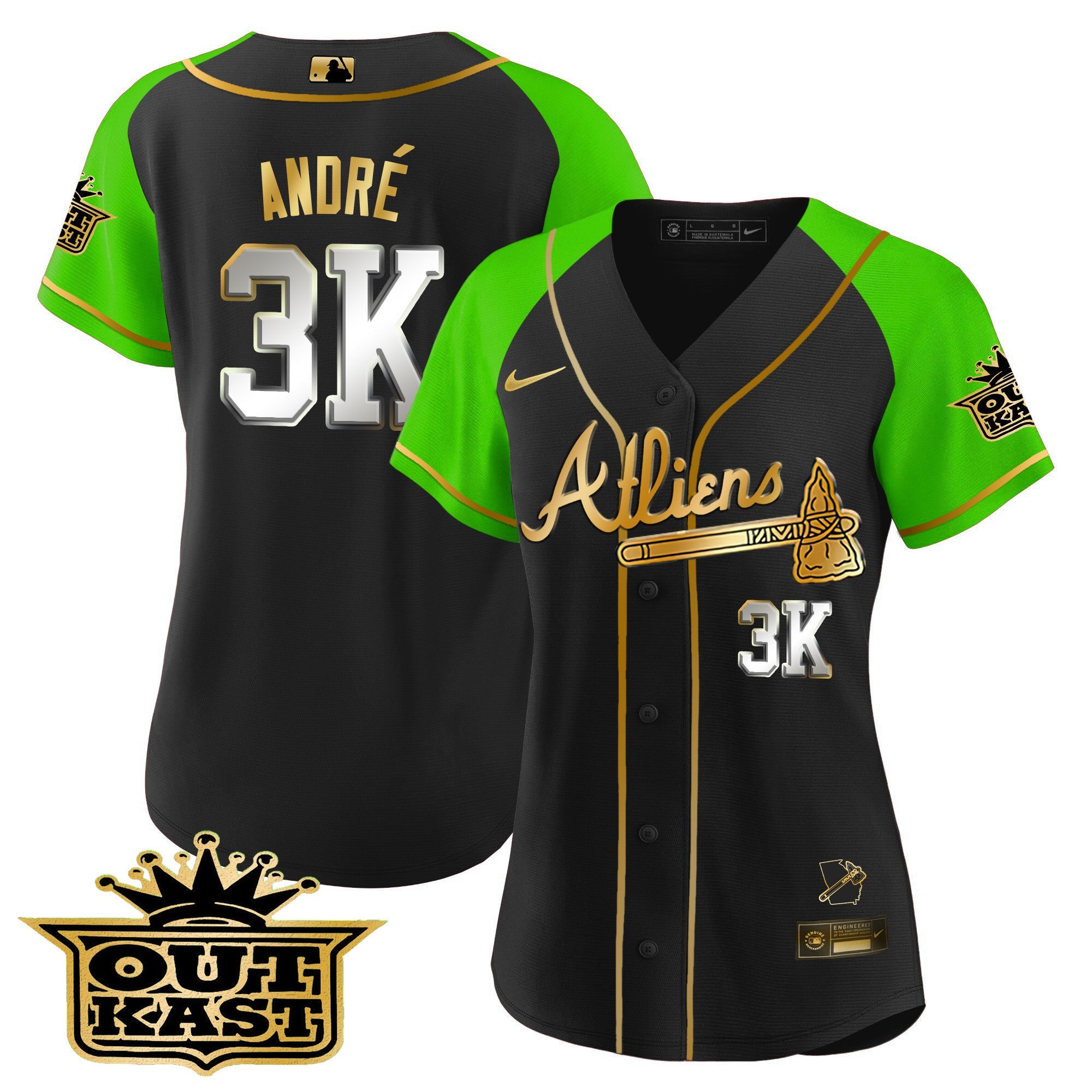 Women’s Atlanta Atliens Gold Alternate Baseball Jersey