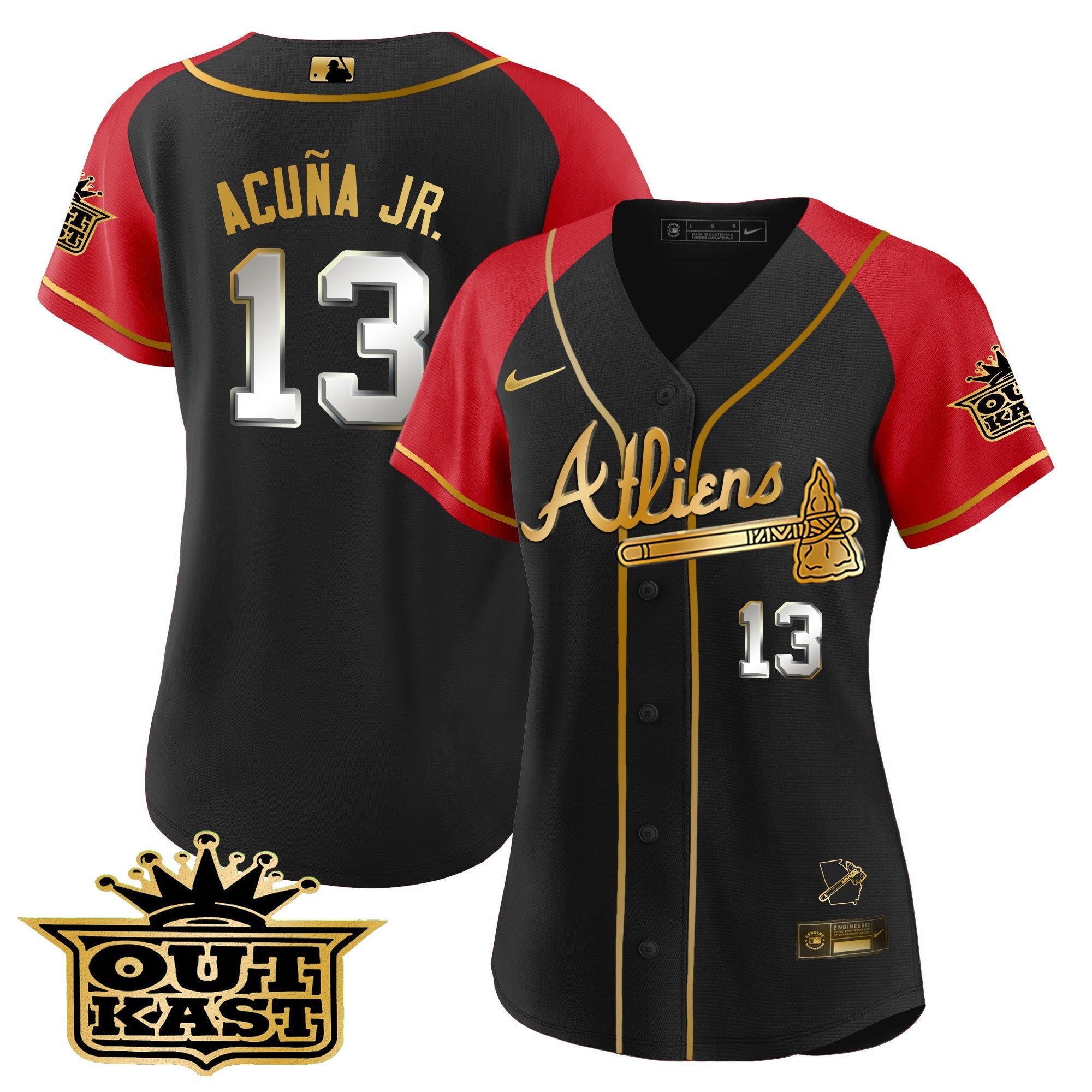 Women’s Atlanta Atliens Gold Alternate Baseball Jersey