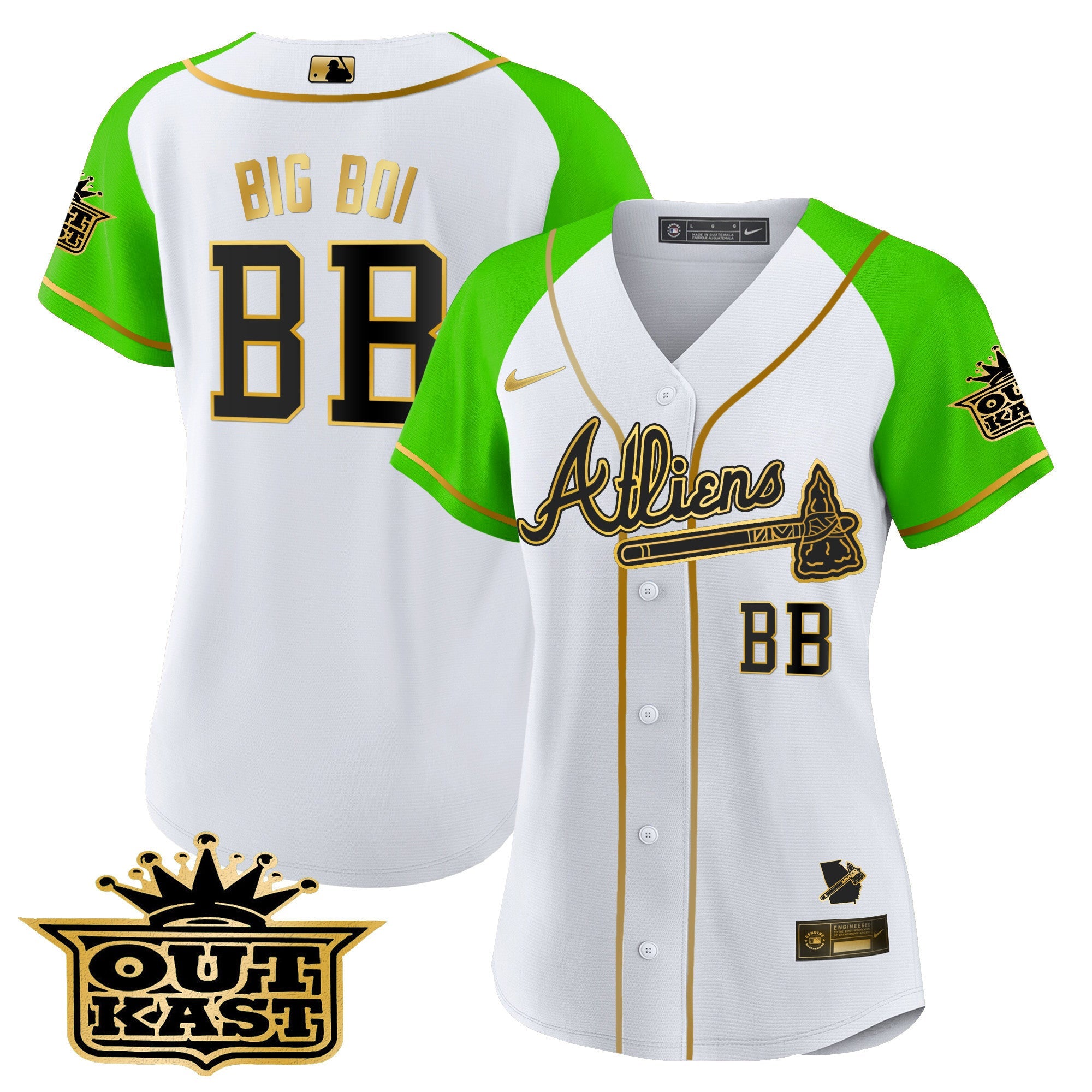 Women’s Atlanta Atliens Gold Alternate Baseball Jersey