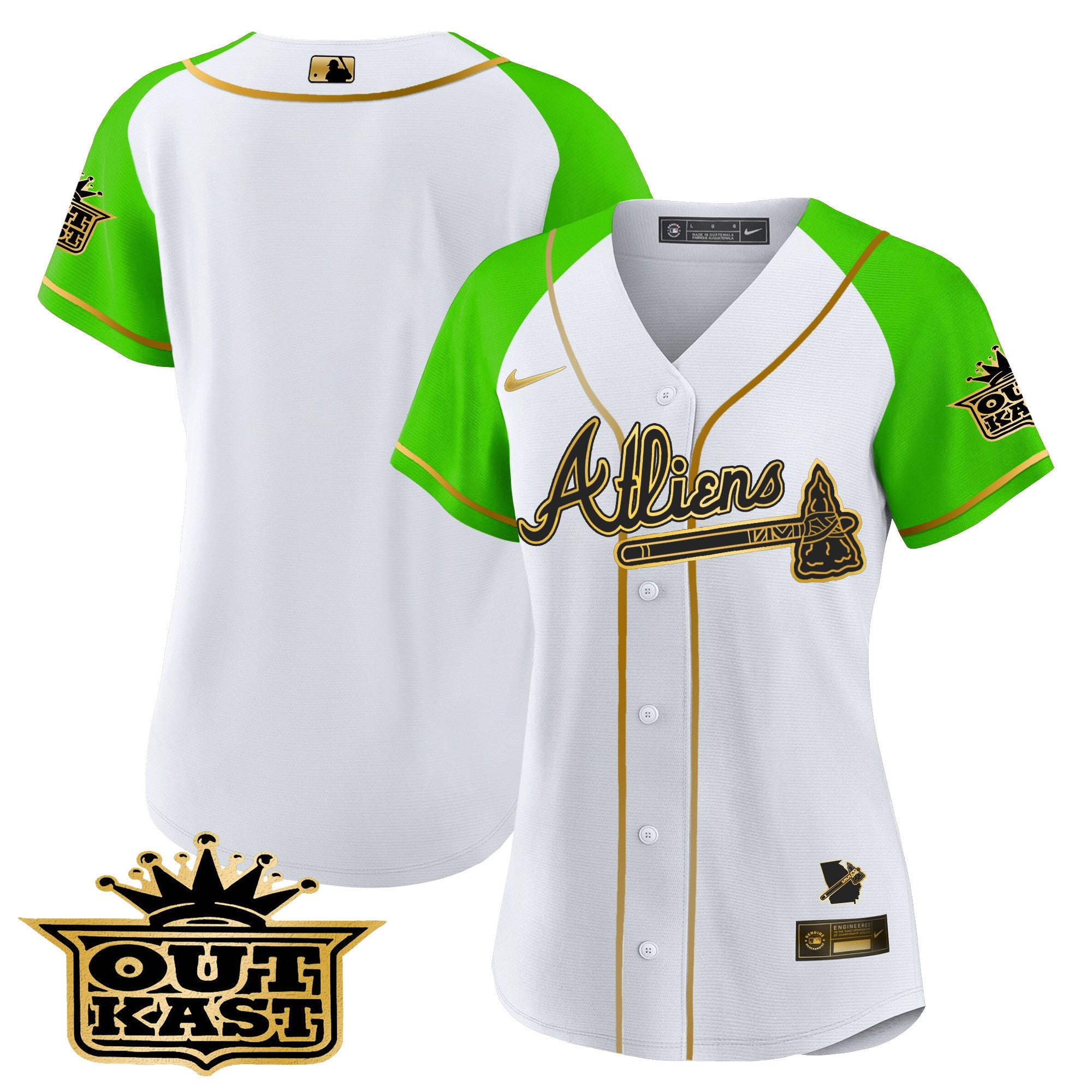 Women’s Atlanta Atliens Gold Alternate Baseball Jersey