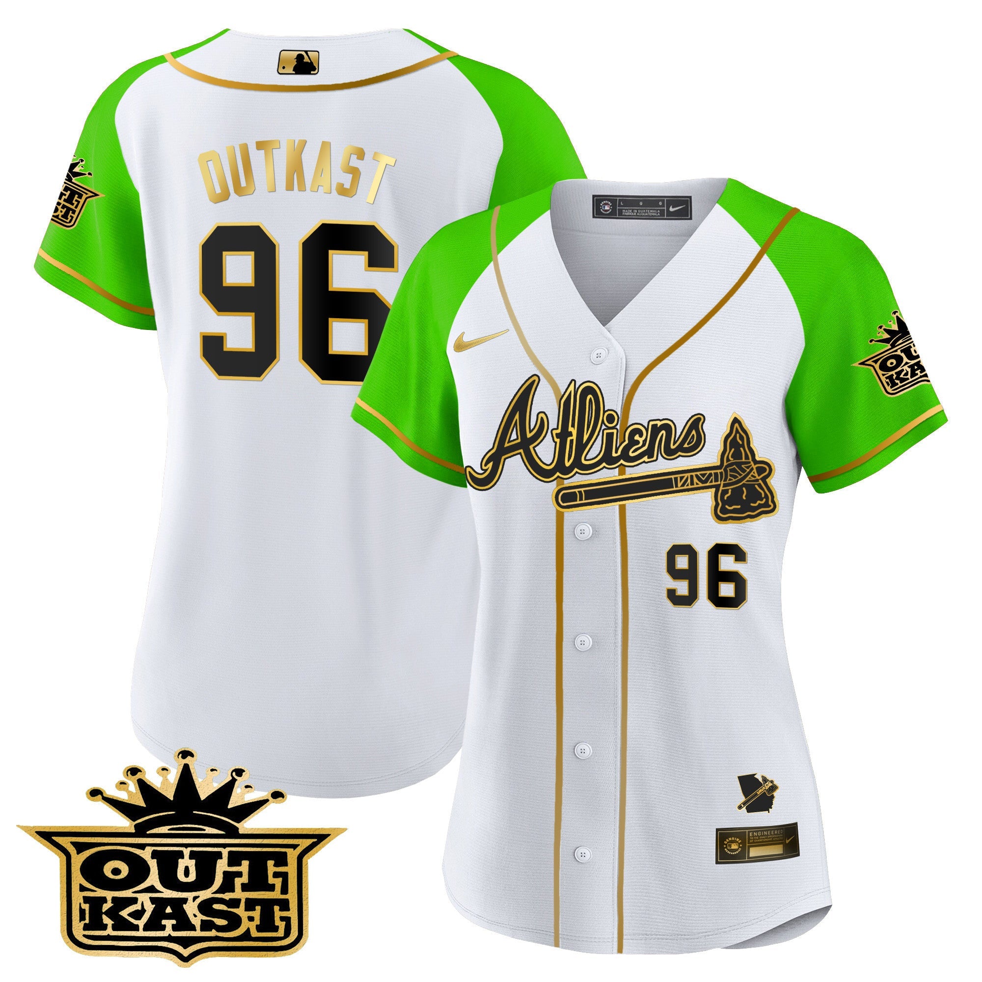 Women’s Atlanta Atliens Gold Alternate Baseball Jersey