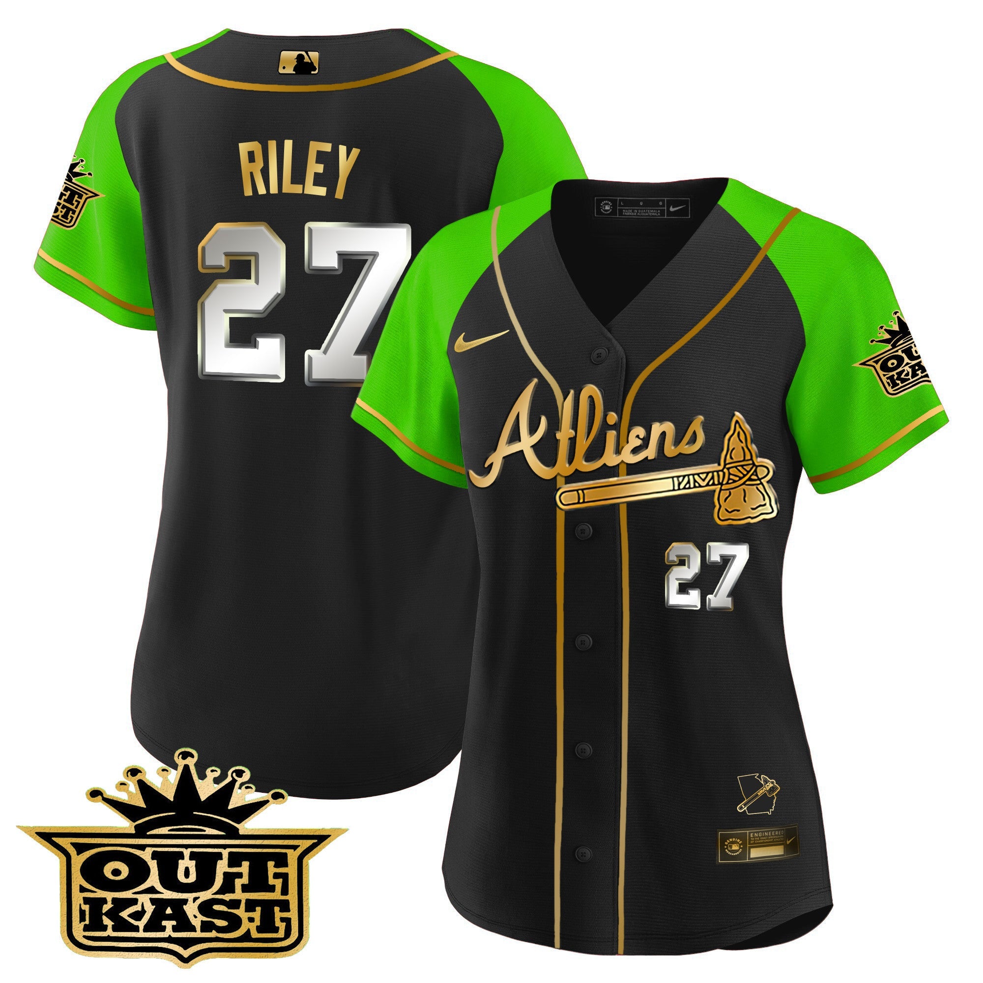 Women’s Atlanta Atliens Gold Alternate Baseball Jersey