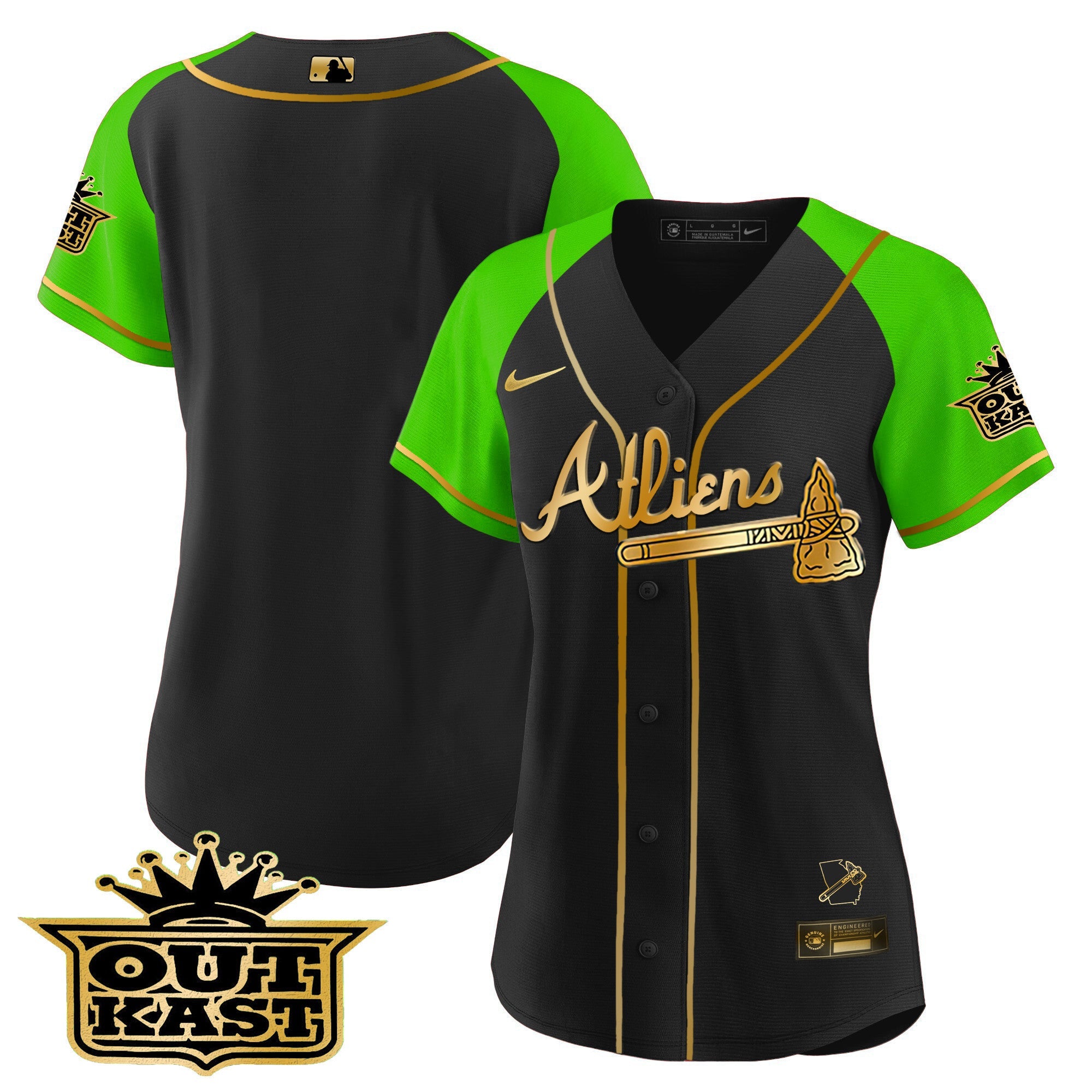 Women’s Atlanta Atliens Gold Alternate Baseball Jersey