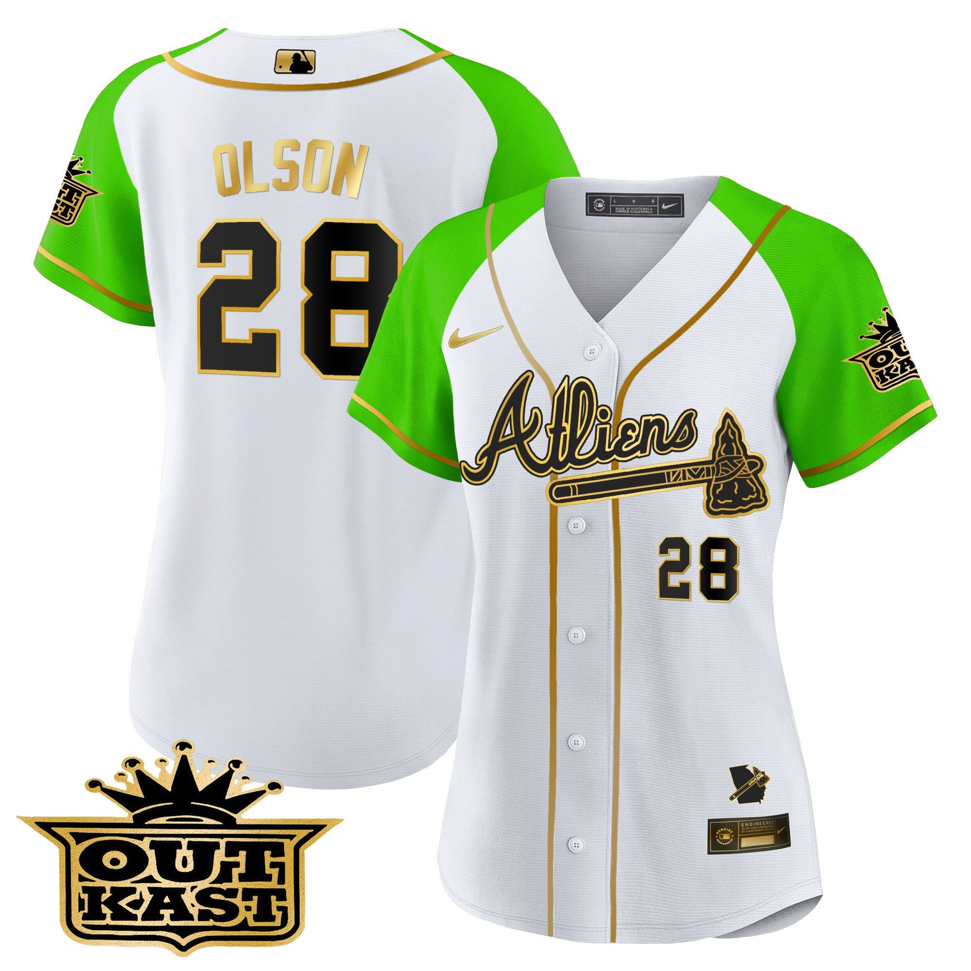 Women’s Atlanta Atliens Gold Alternate Baseball Jersey