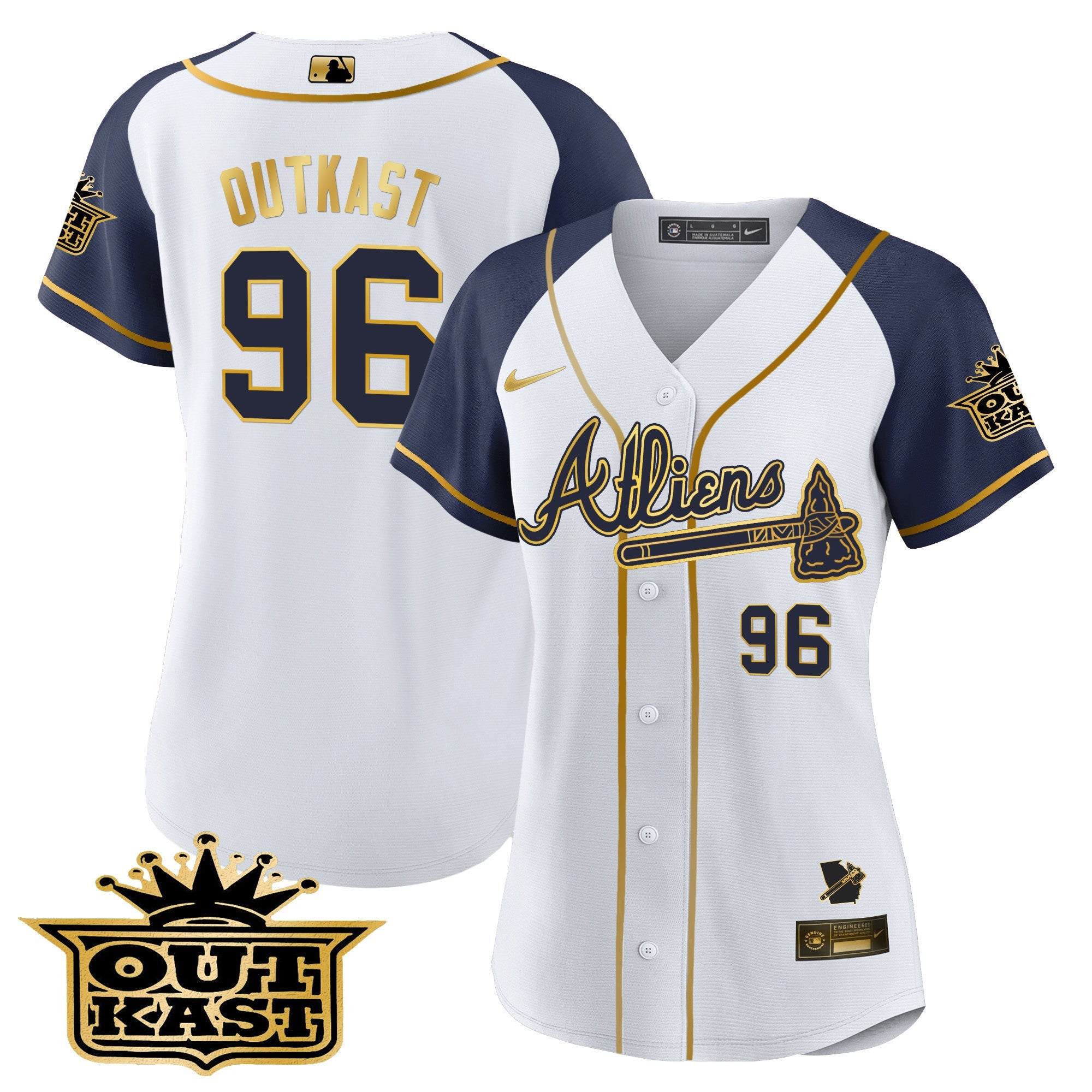 Women’s Atlanta Atliens Gold Alternate Baseball Jersey