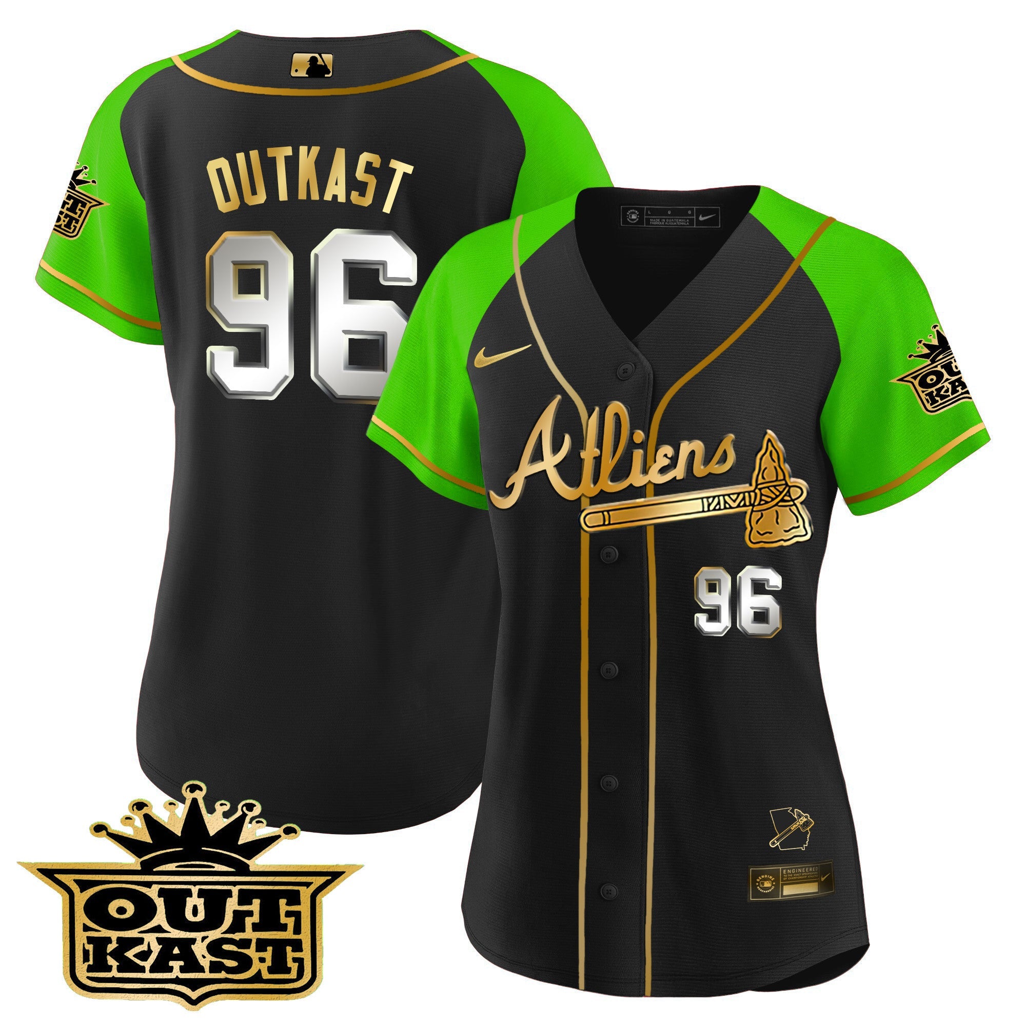 Women’s Atlanta Atliens Gold Alternate Baseball Jersey