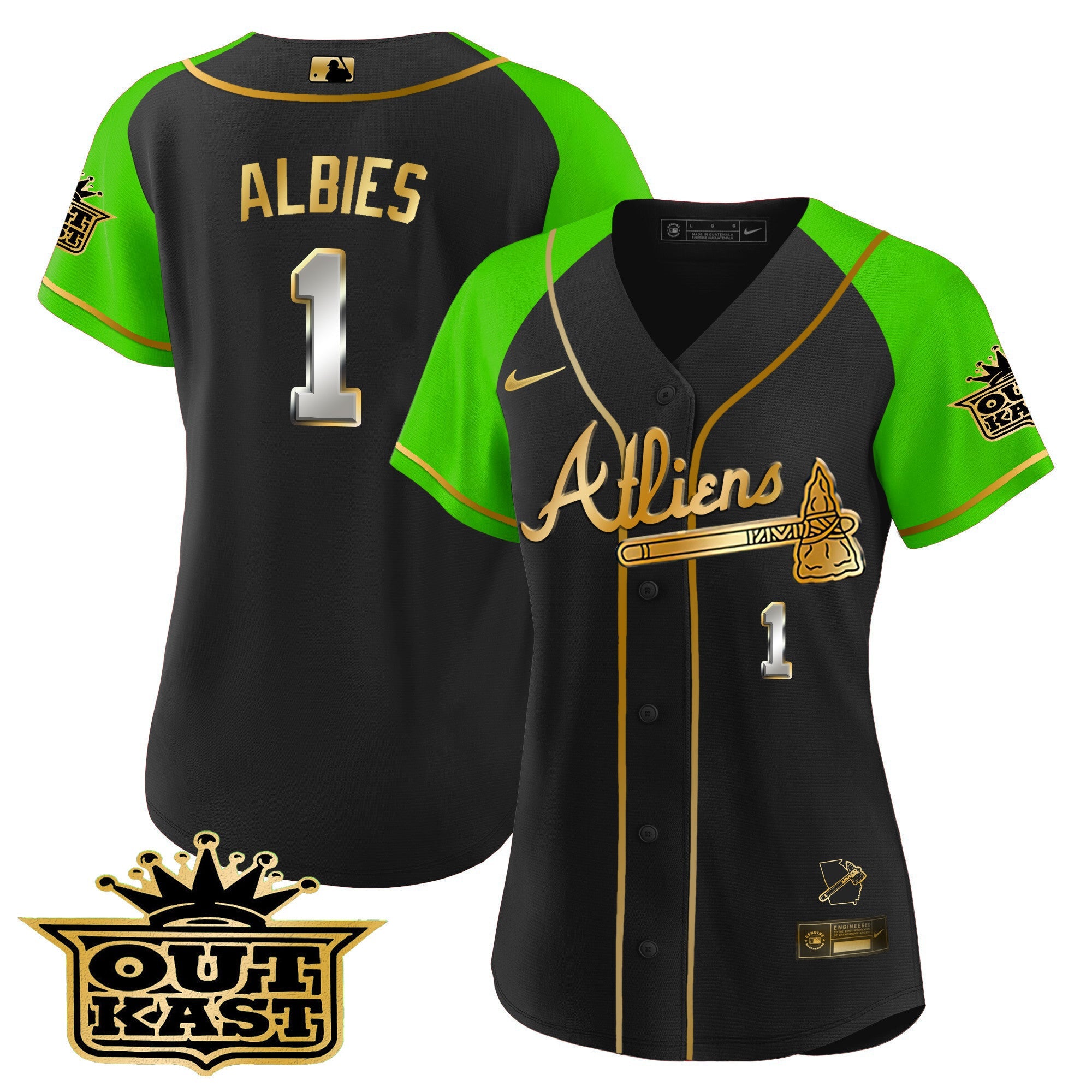 Women’s Atlanta Atliens Gold Alternate Baseball Jersey