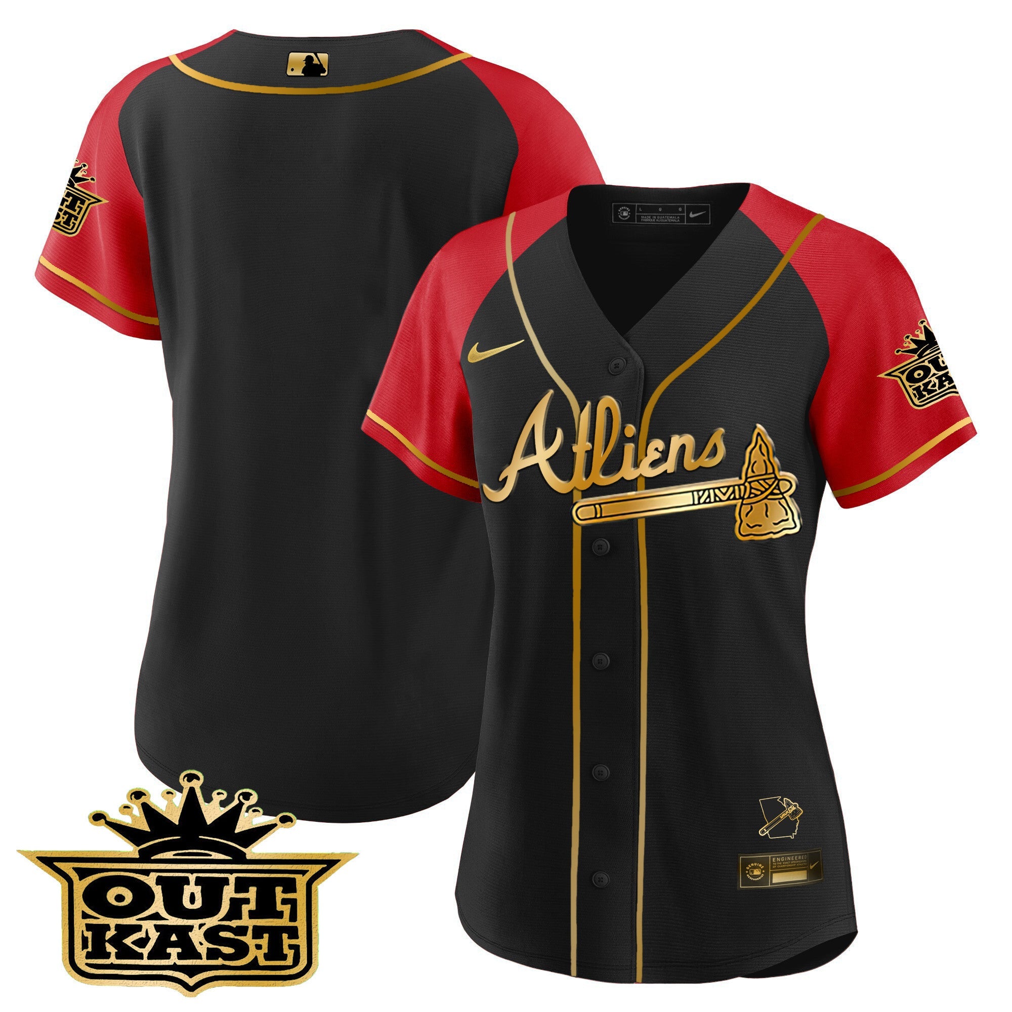 Women’s Atlanta Atliens Gold Alternate Baseball Jersey