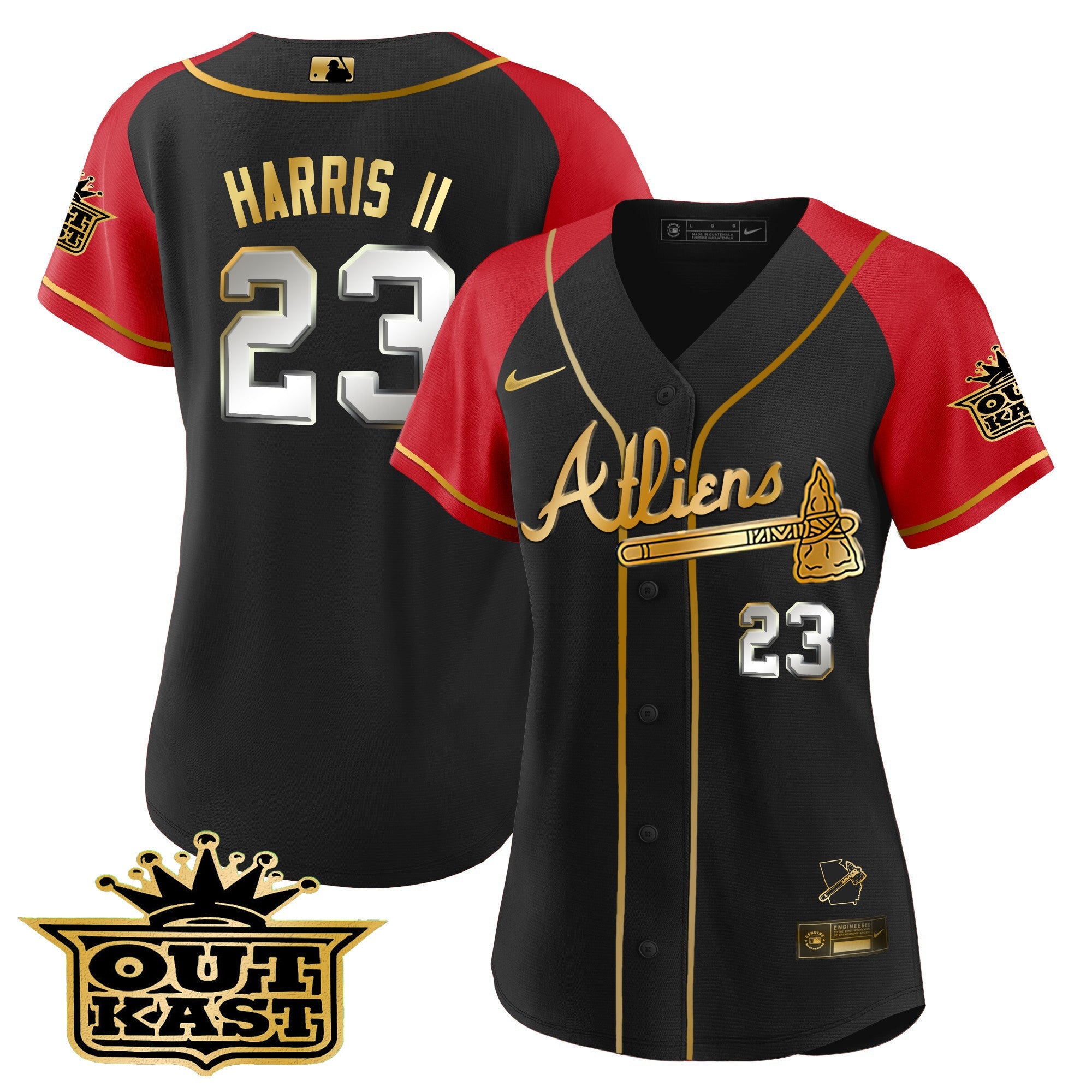 Women’s Atlanta Atliens Gold Alternate Baseball Jersey