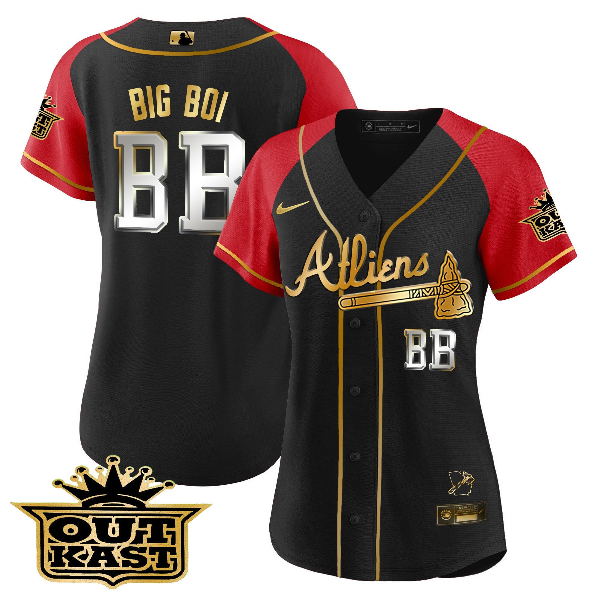 Women’s Atlanta Atliens Gold Alternate Baseball Jersey