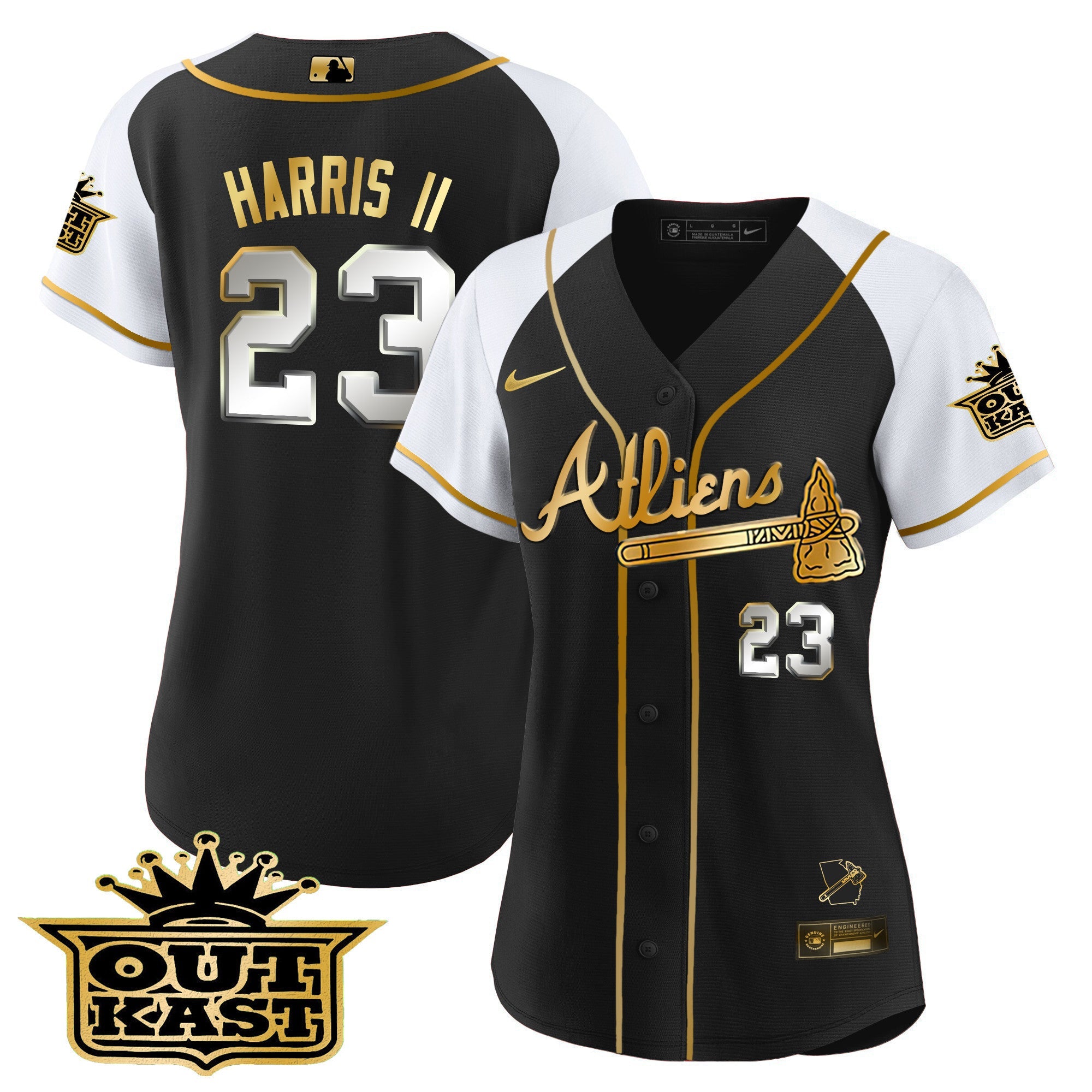 Women’s Atlanta Atliens Gold Alternate Baseball Jersey
