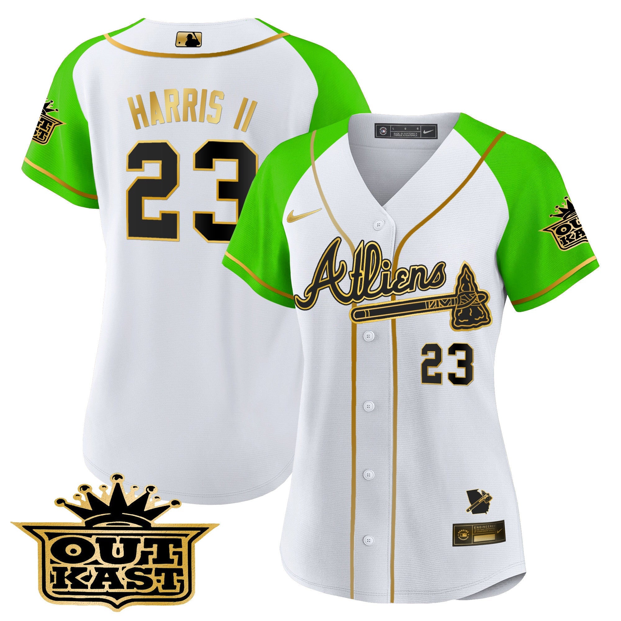 Women’s Atlanta Atliens Gold Alternate Baseball Jersey