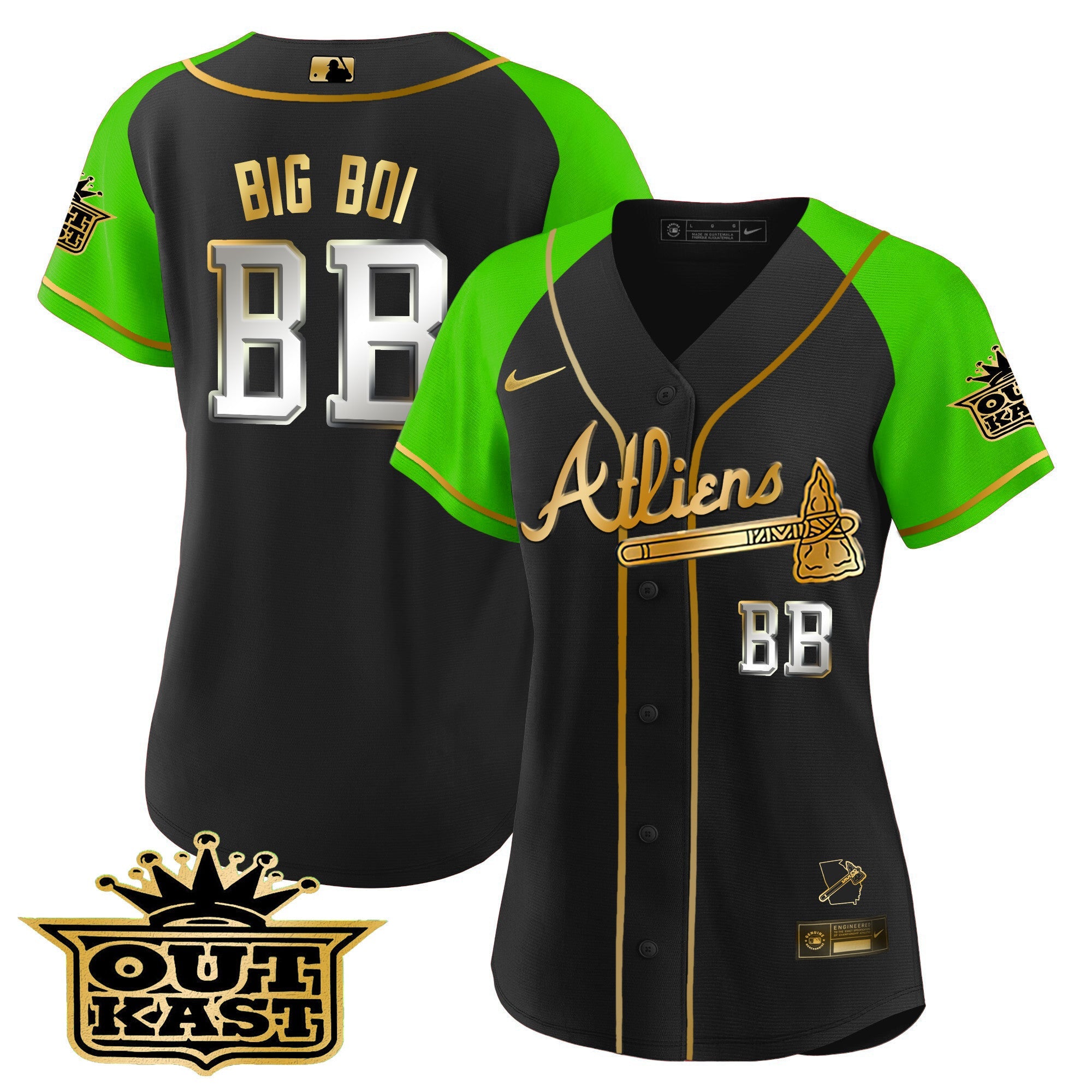 Women’s Atlanta Atliens Gold Alternate Baseball Jersey