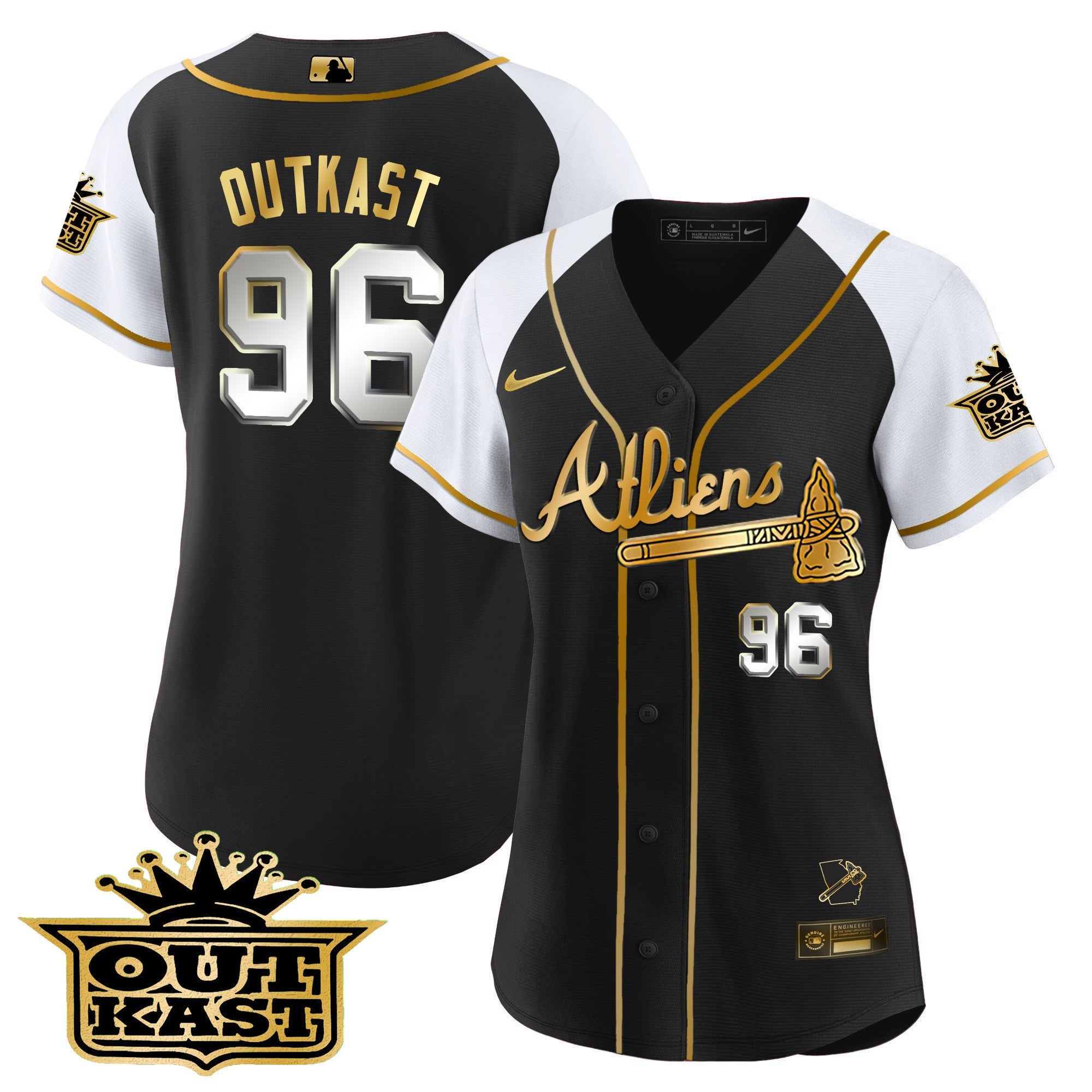 Women’s Atlanta Atliens Gold Alternate Baseball Jersey