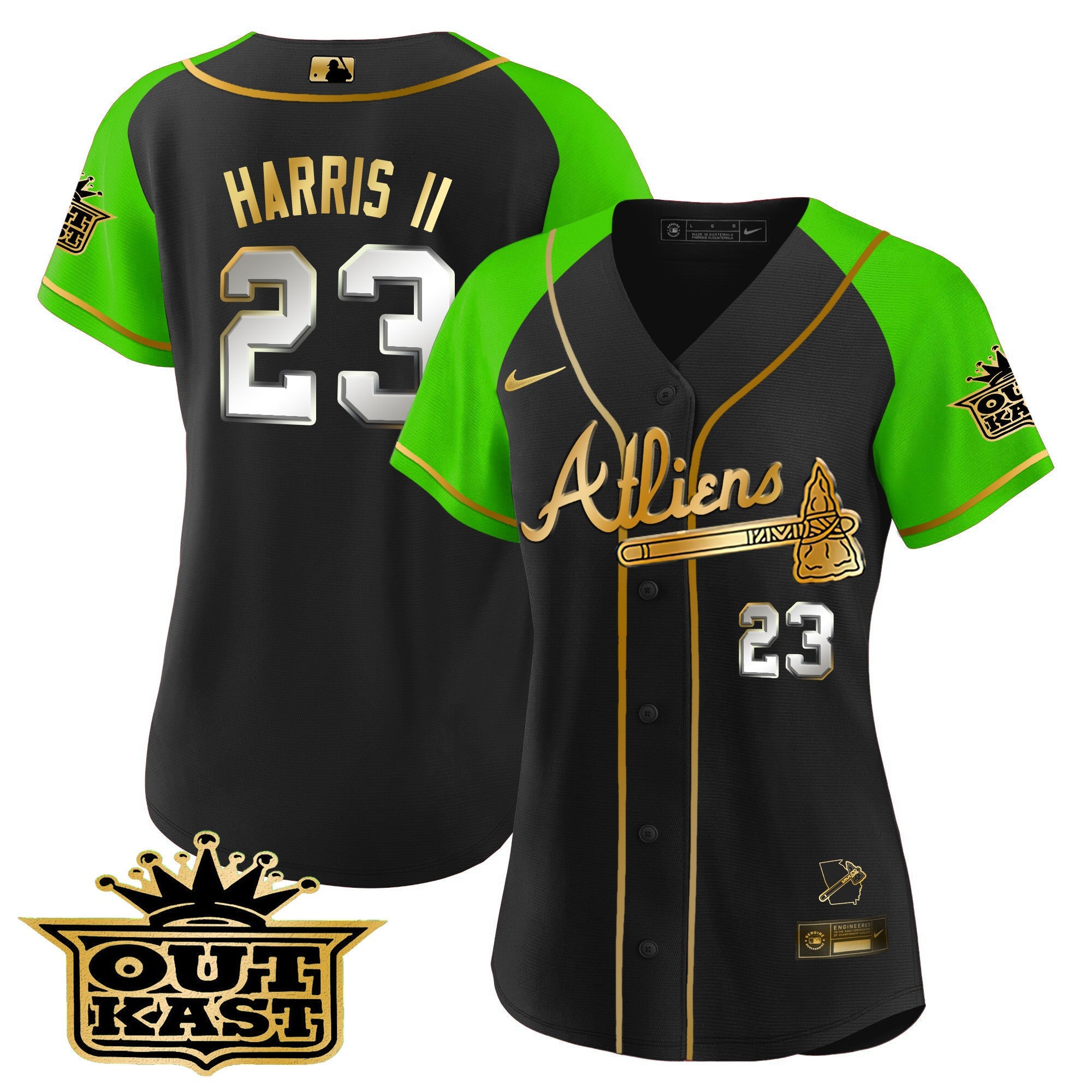 Women’s Atlanta Atliens Gold Alternate Baseball Jersey