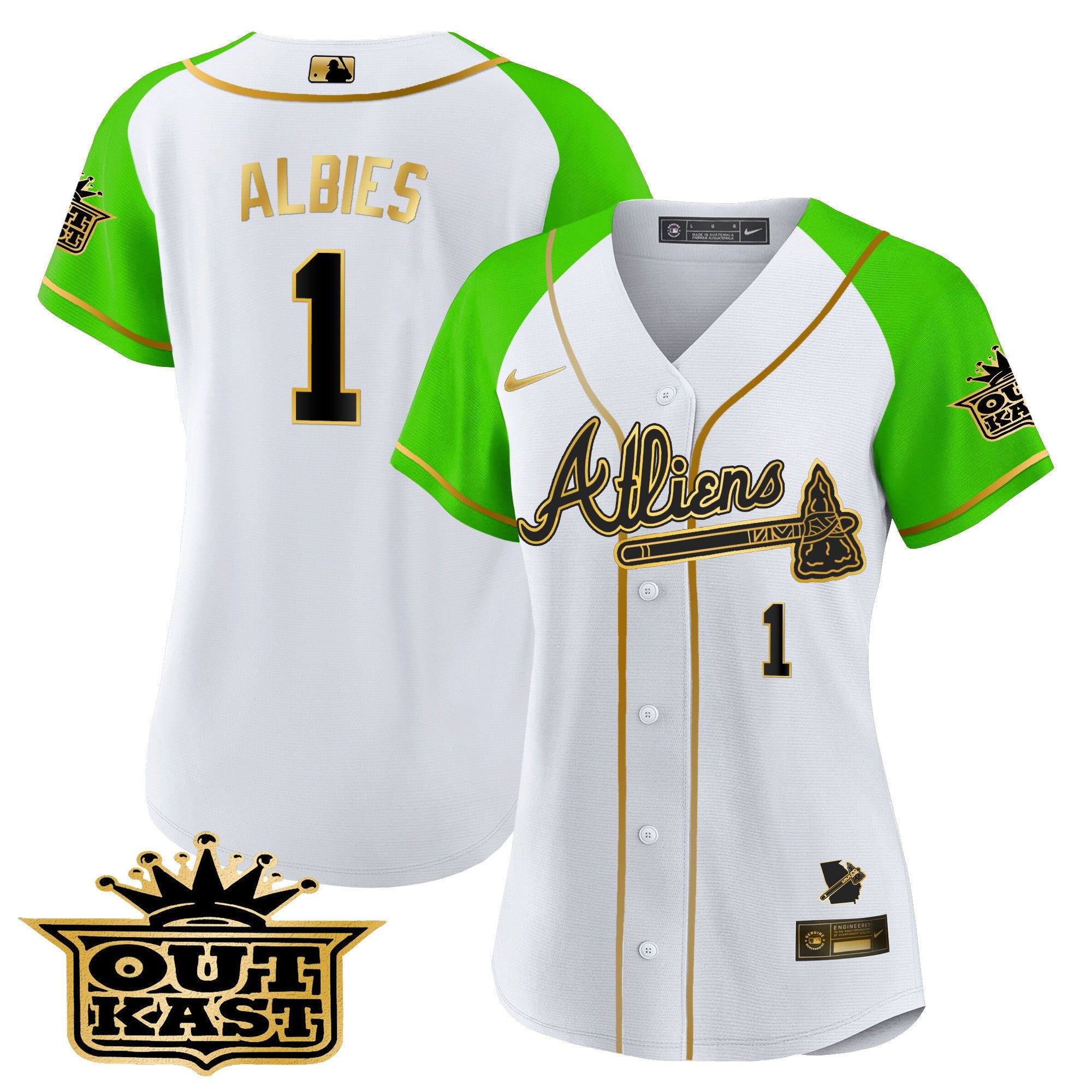 Women’s Atlanta Atliens Gold Alternate Baseball Jersey