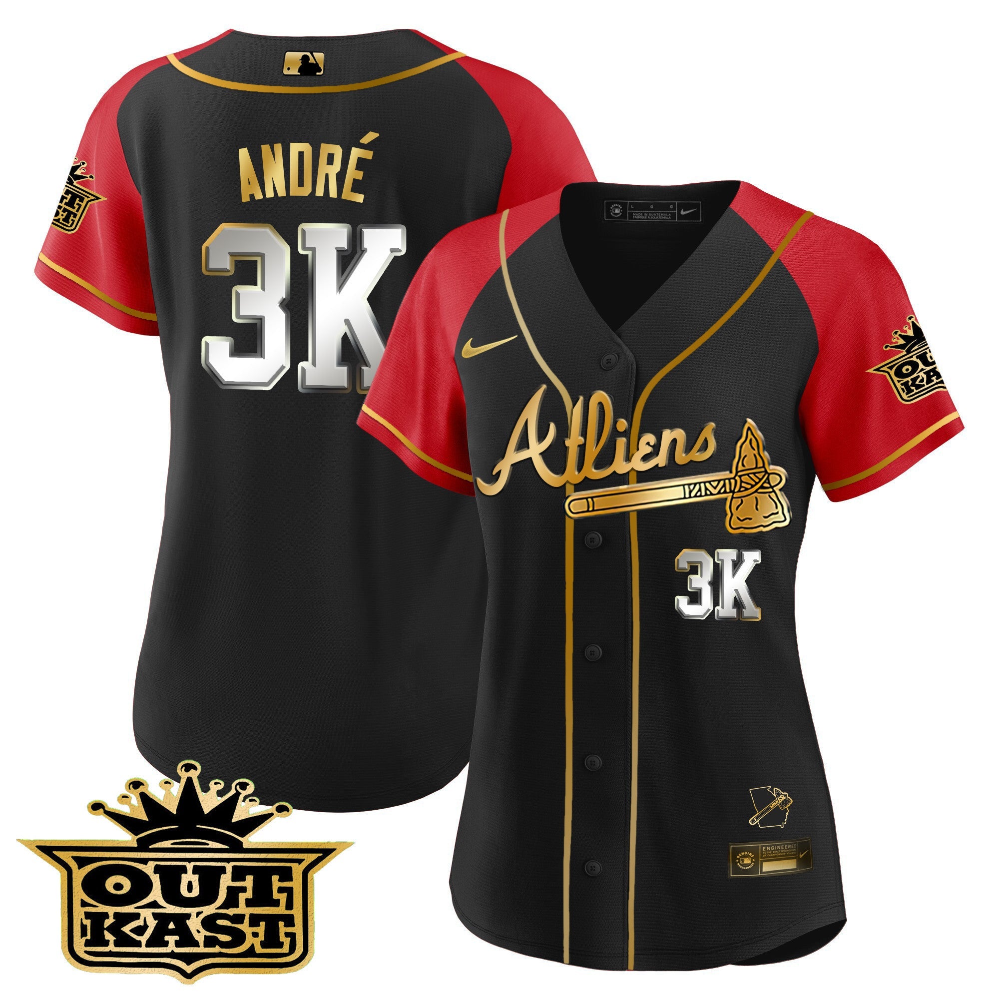 Women’s Atlanta Atliens Gold Alternate Baseball Jersey