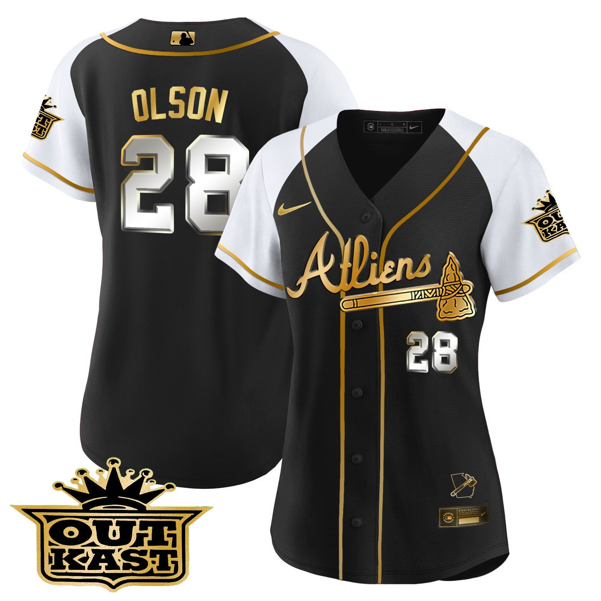 Women’s Atlanta Atliens Gold Alternate Baseball Jersey
