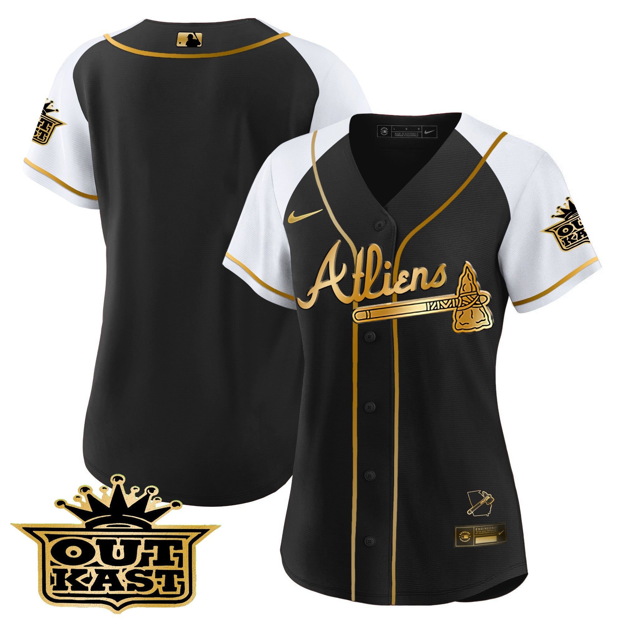 Women’s Atlanta Atliens Gold Alternate Baseball Jersey