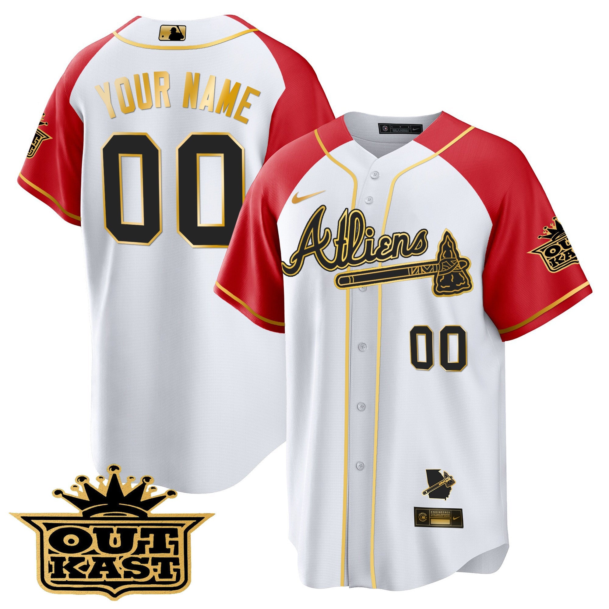 Atlanta Atliens Gold Alternate Cool Base Custom Jersey