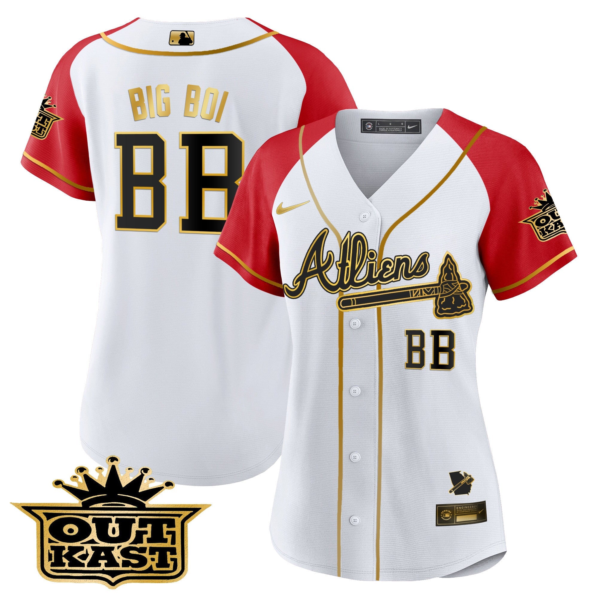 Women’s Atlanta Atliens Gold Alternate Baseball Jersey