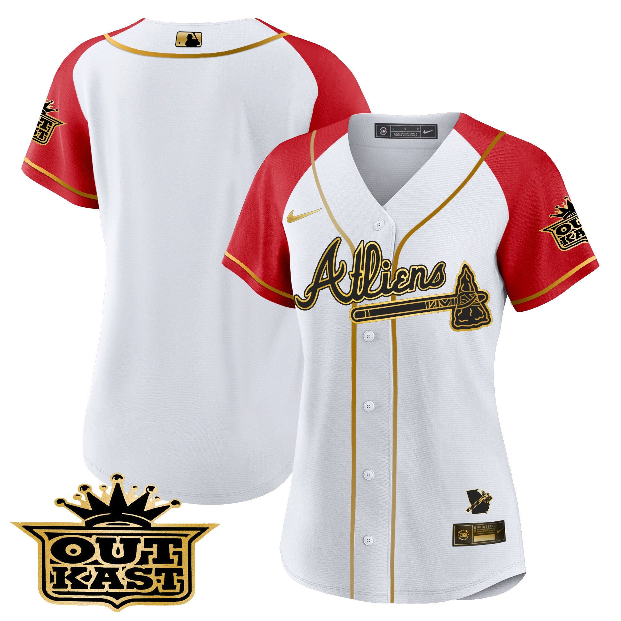 Women’s Atlanta Atliens Gold Alternate Baseball Jersey