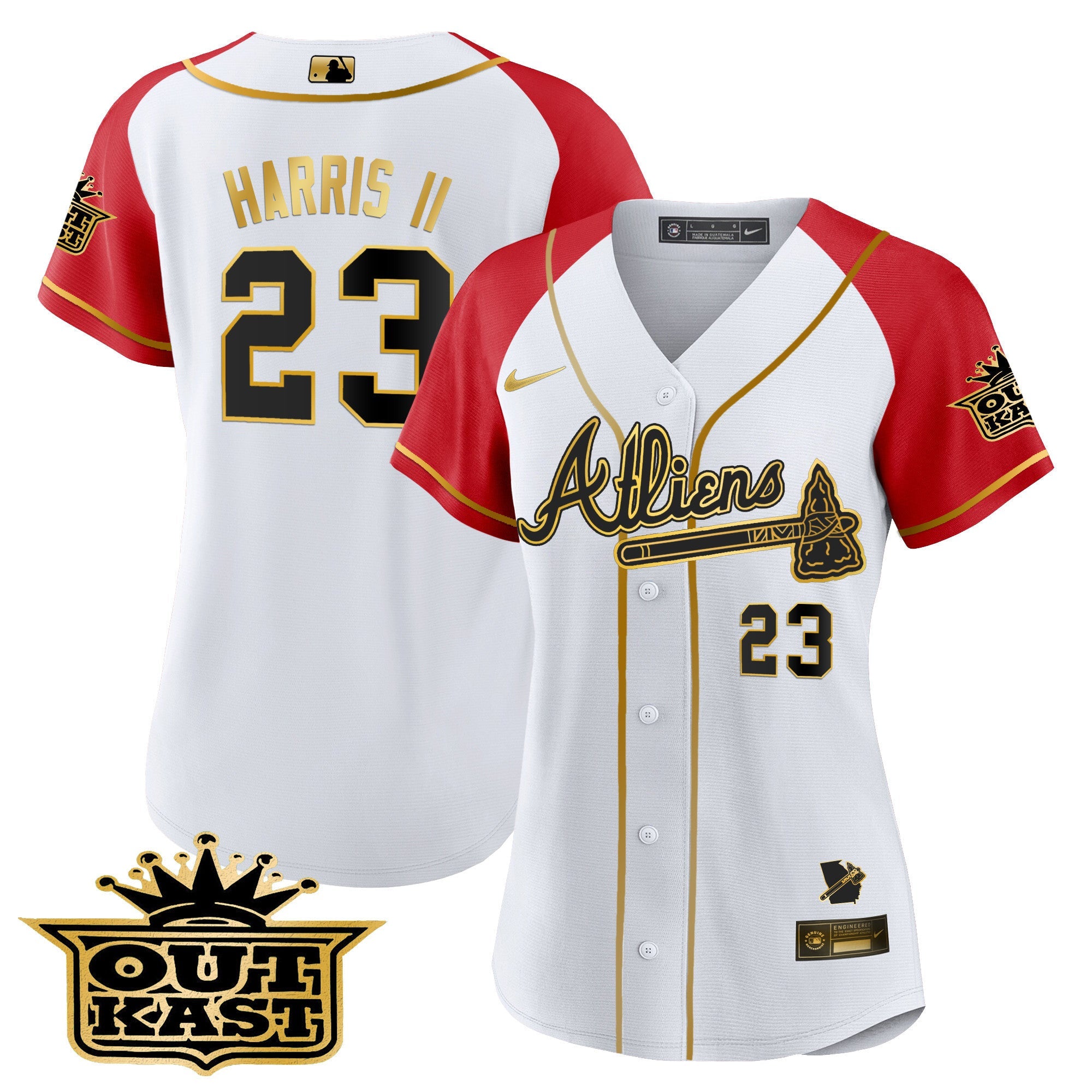 Women’s Atlanta Atliens Gold Alternate Baseball Jersey