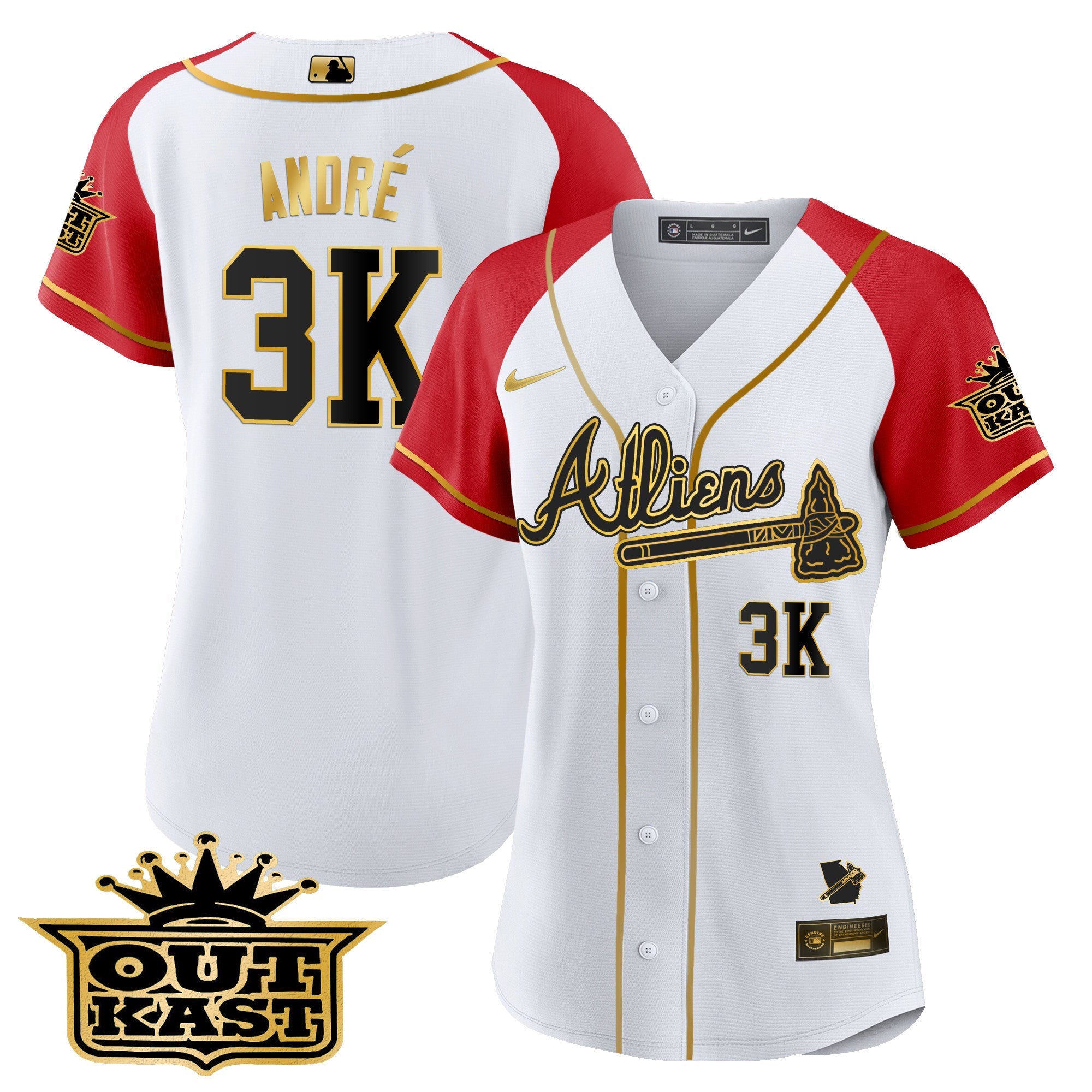 Women’s Atlanta Atliens Gold Alternate Baseball Jersey