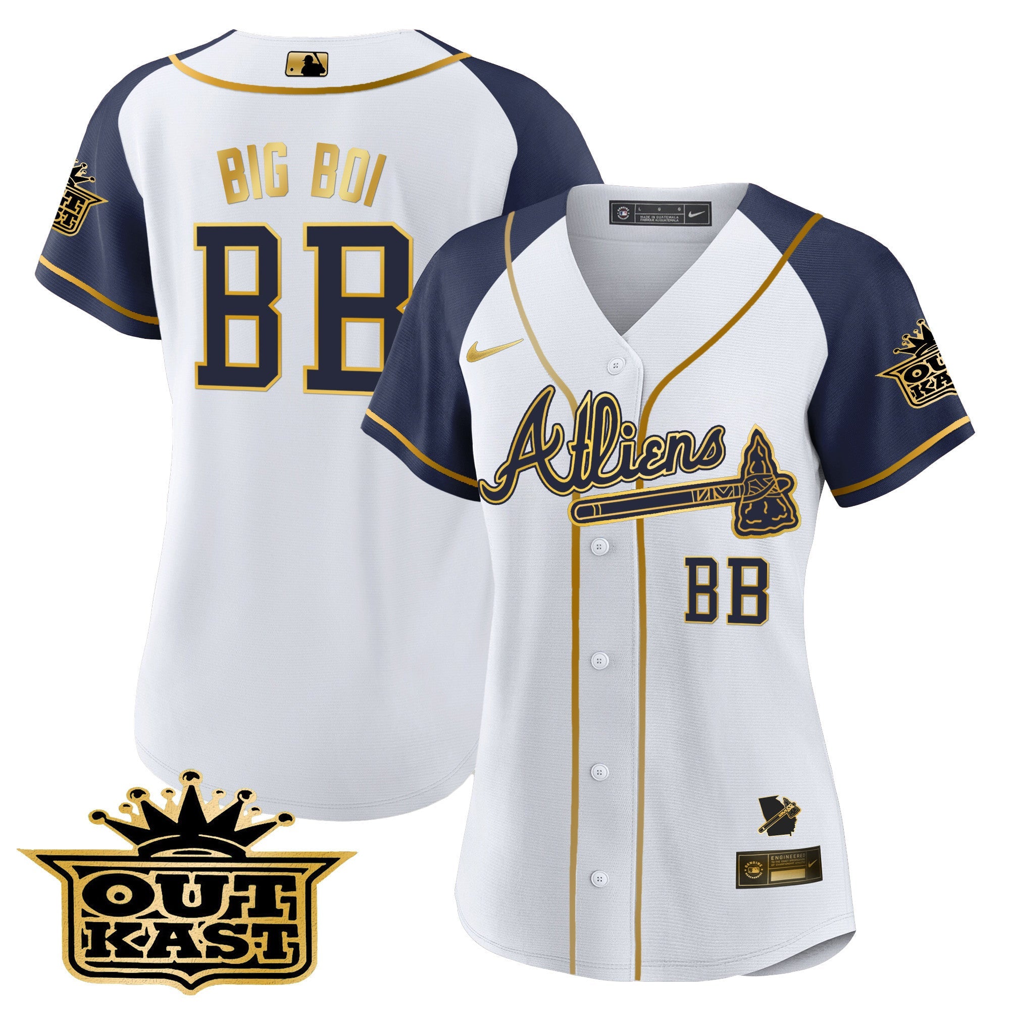 Women’s Atlanta Atliens Gold Alternate Baseball Jersey