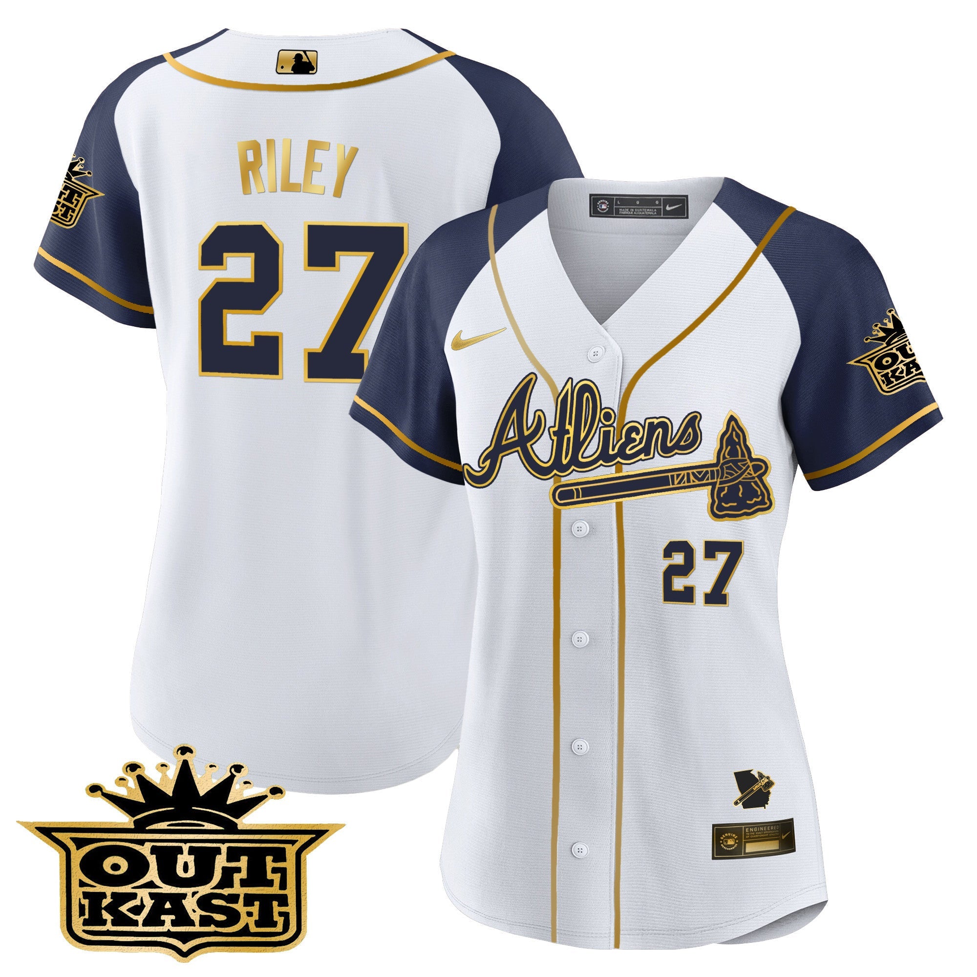 Women’s Atlanta Atliens Gold Alternate Baseball Jersey