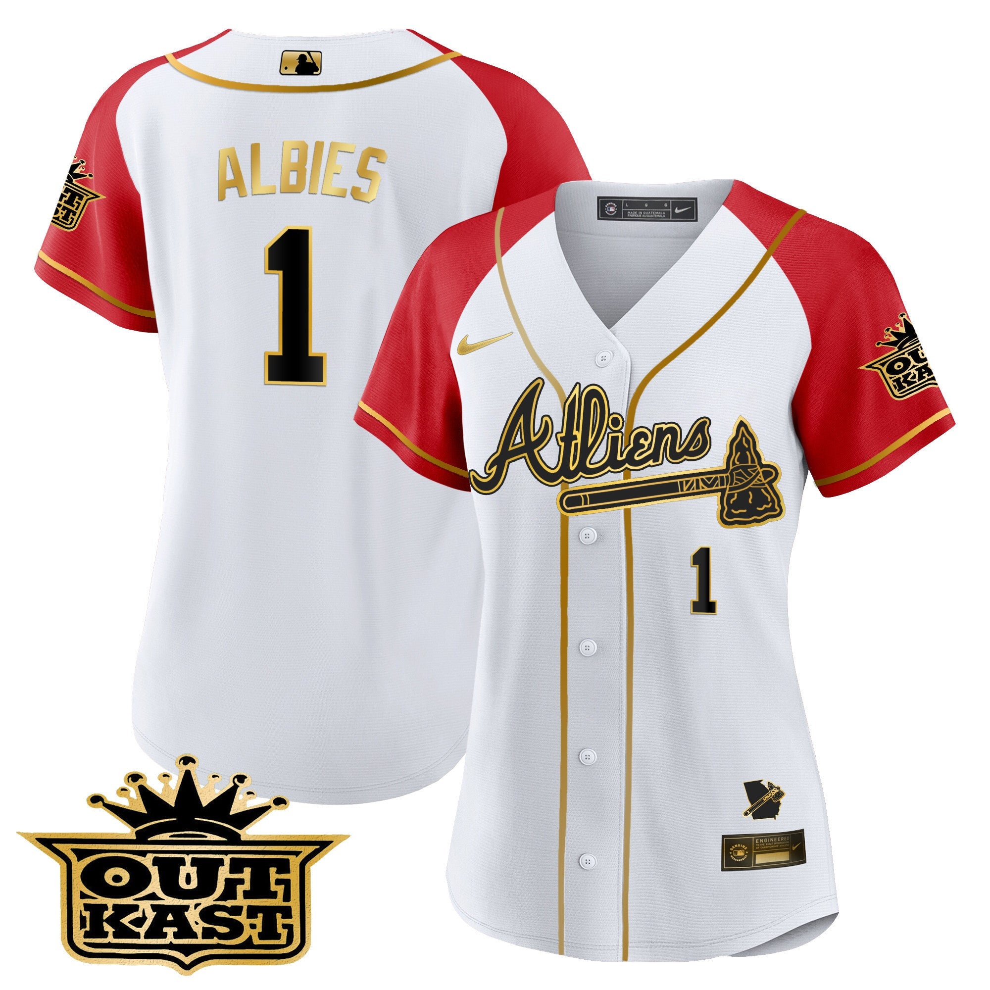 Women’s Atlanta Atliens Gold Alternate Baseball Jersey