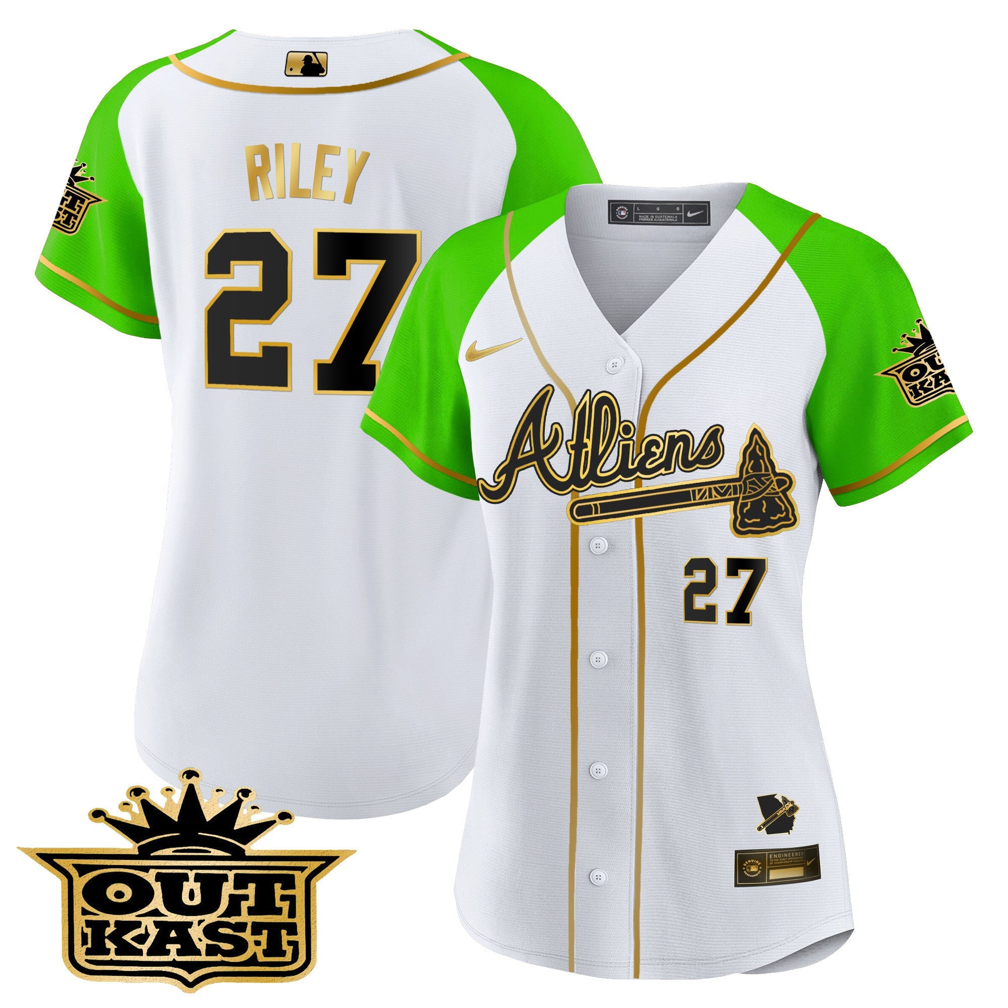 Women’s Atlanta Atliens Gold Alternate Baseball Jersey