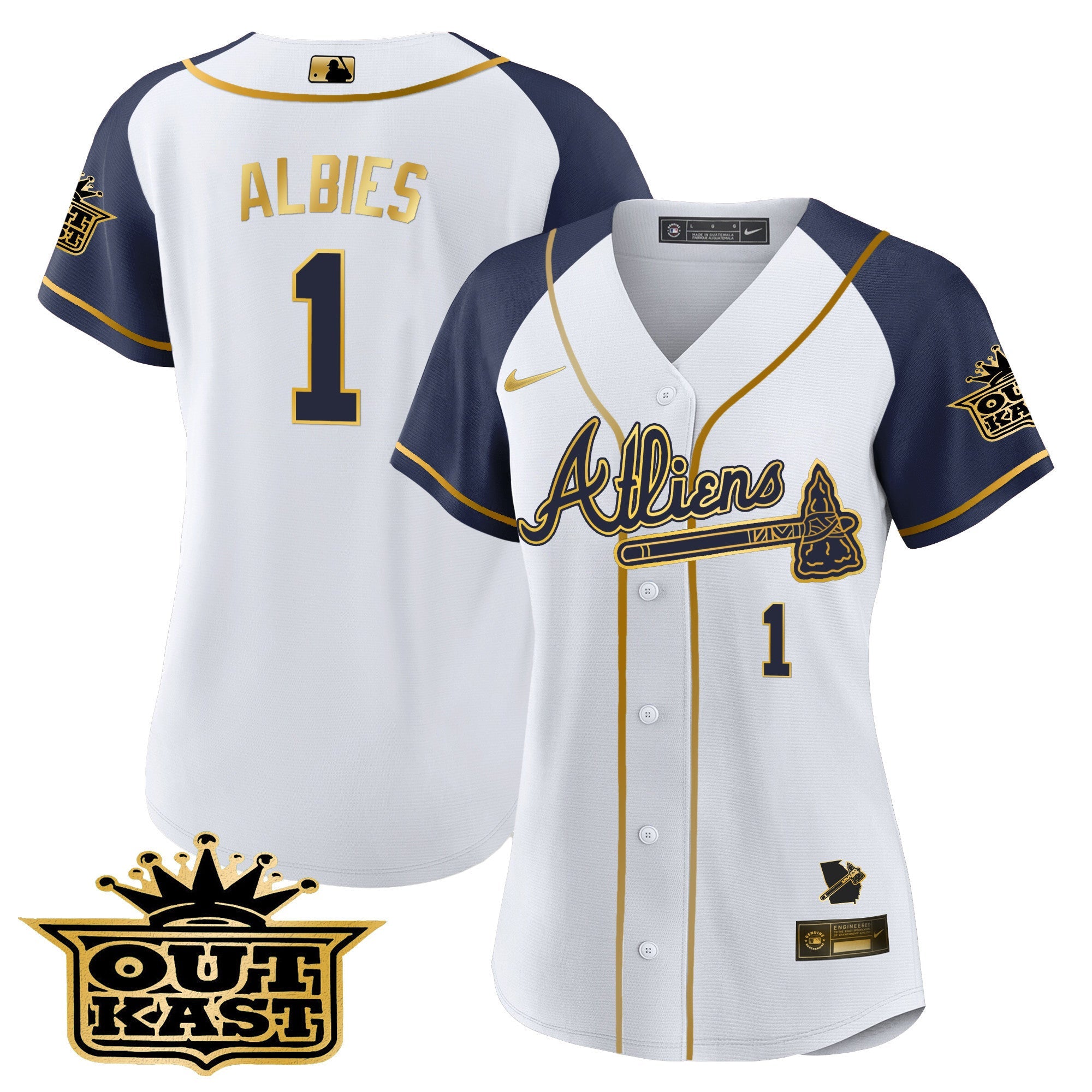 Women’s Atlanta Atliens Gold Alternate Baseball Jersey
