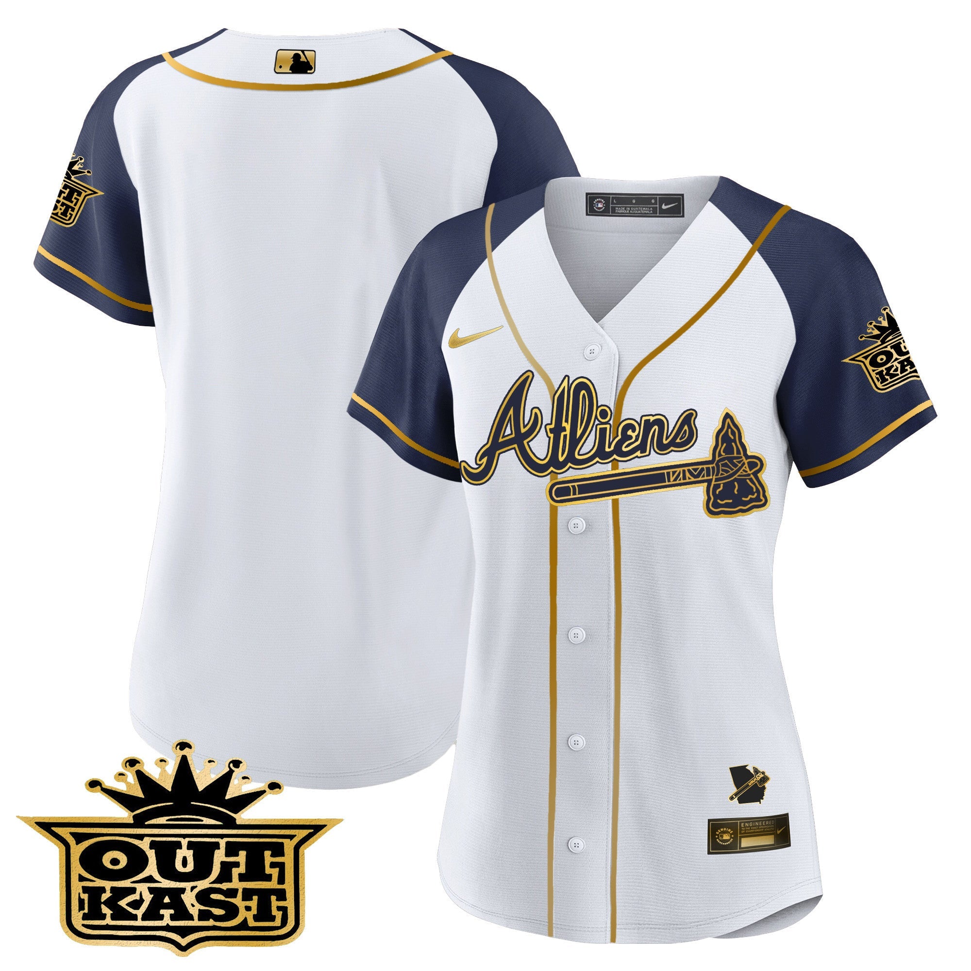 Women’s Atlanta Atliens Gold Alternate Baseball Jersey