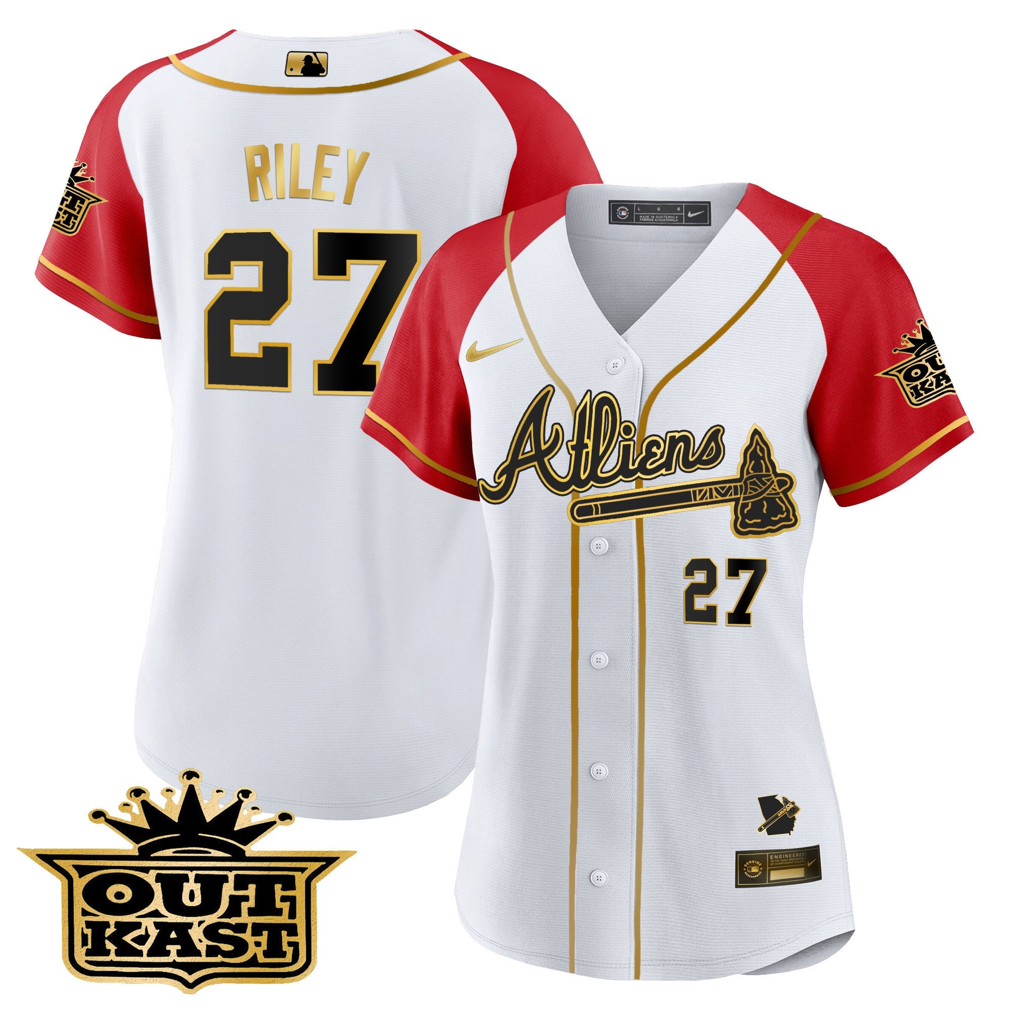 Women’s Atlanta Atliens Gold Alternate Baseball Jersey