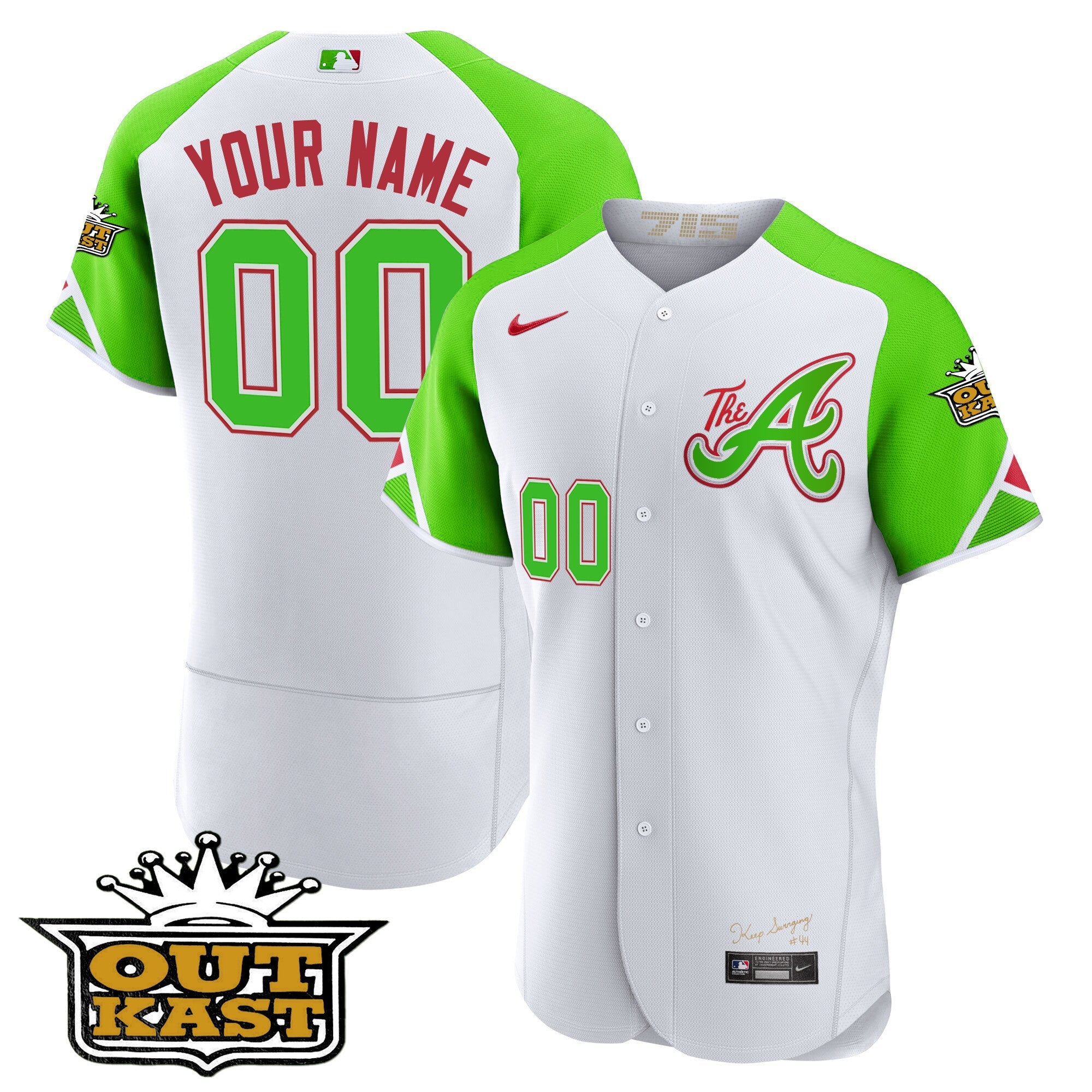 Atlanta Atliens 2023 City Connect Bright Green Baseball Custom Jersey