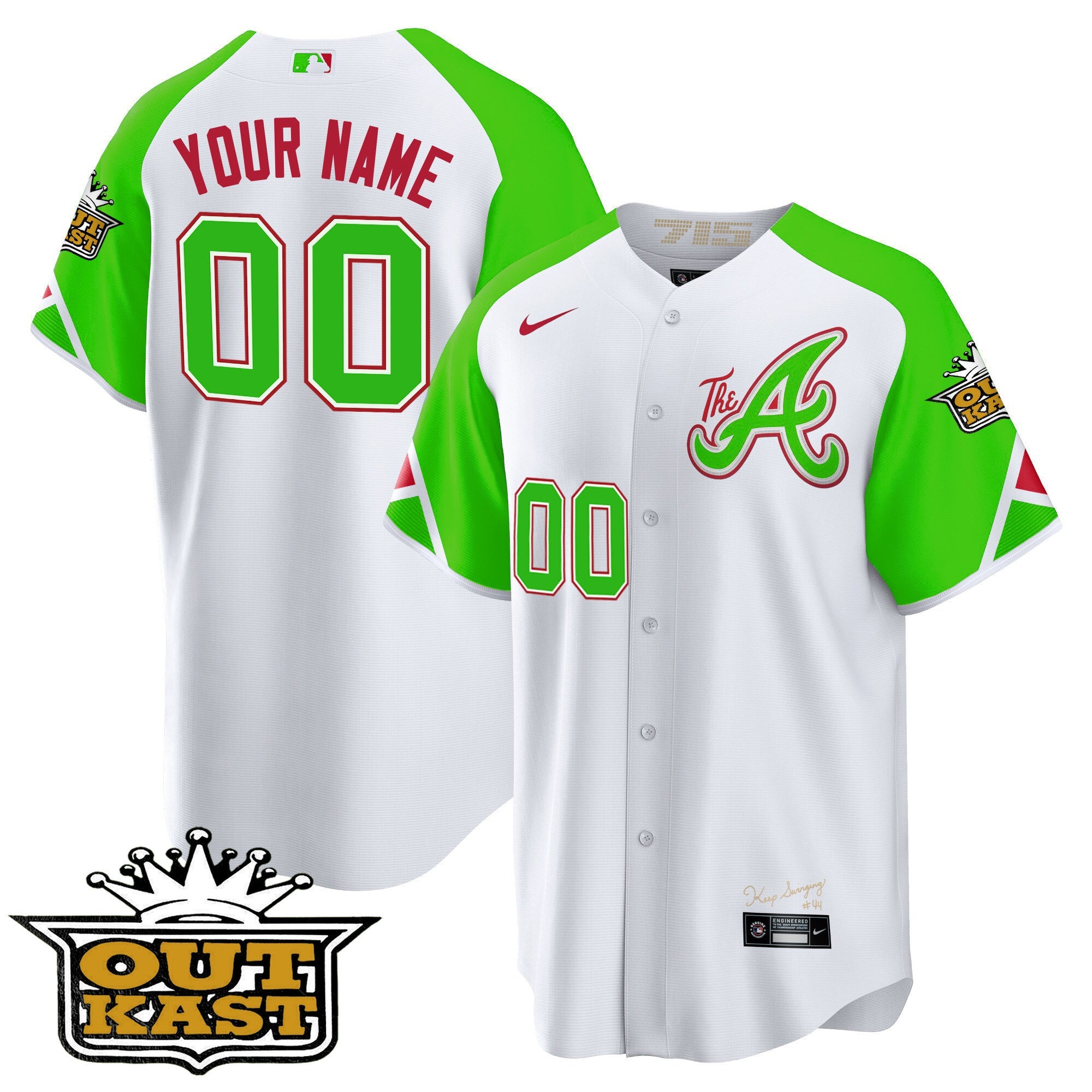 Atlanta Atliens 2023 City Connect Bright Green Baseball Custom Jersey
